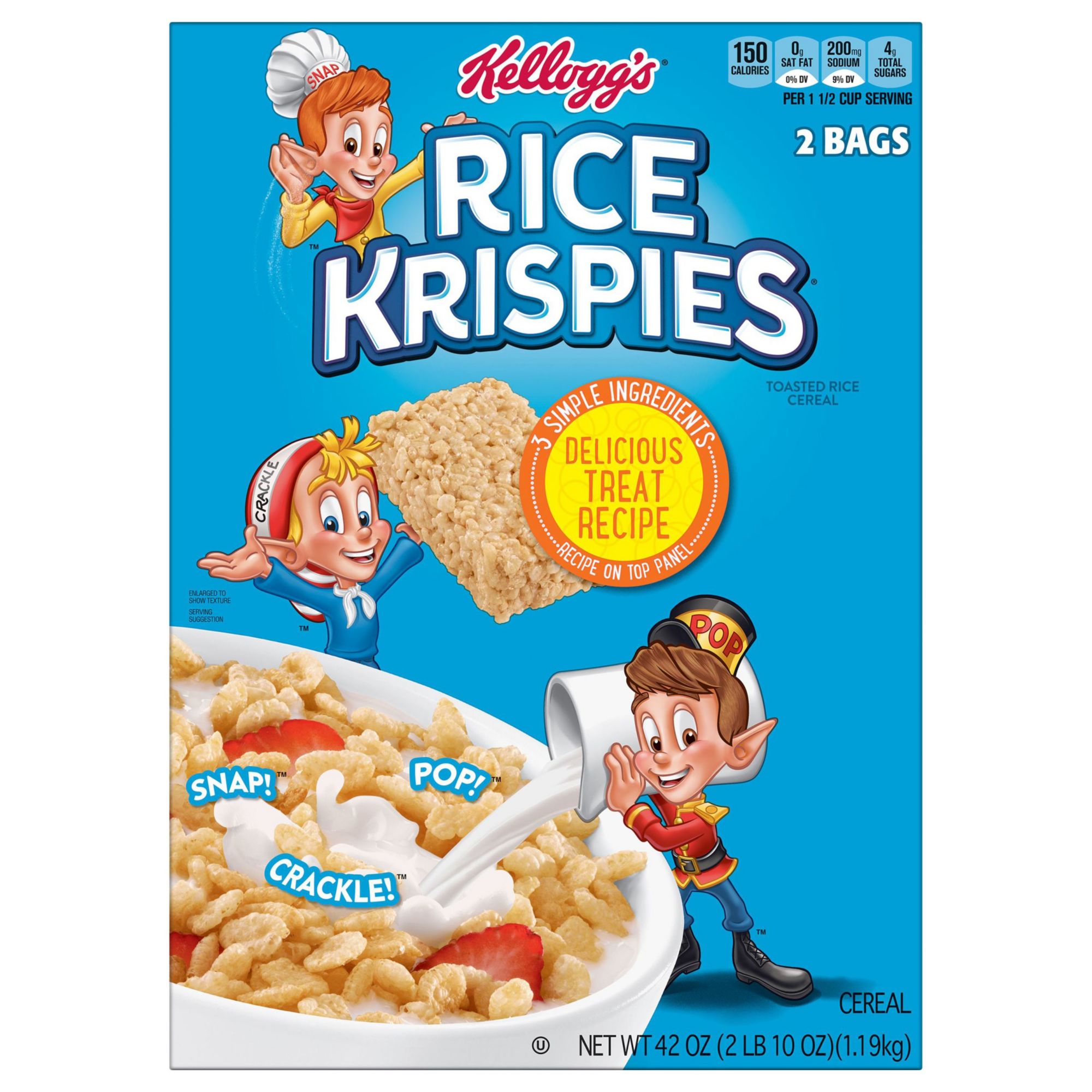 Kellogg's Rice Krispies Breakfast Cereal, 2 pk.