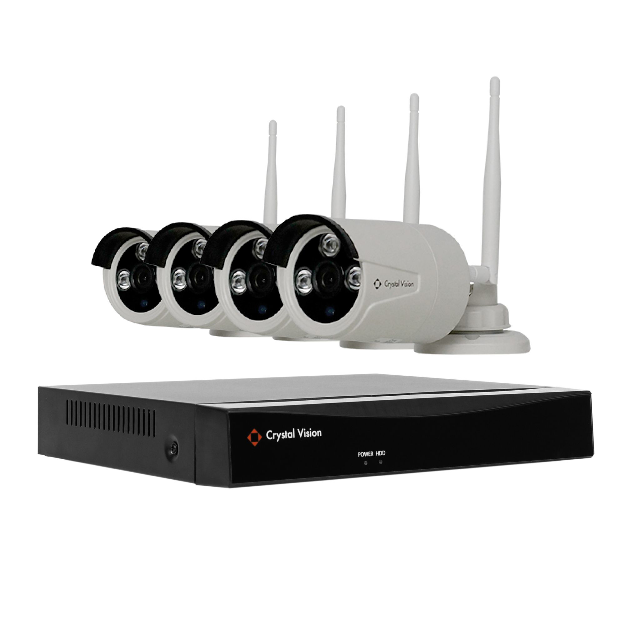 Crystal Vision 8-Channel 4-Camera 1080p Wireless Security System with 2TB HDD NVR