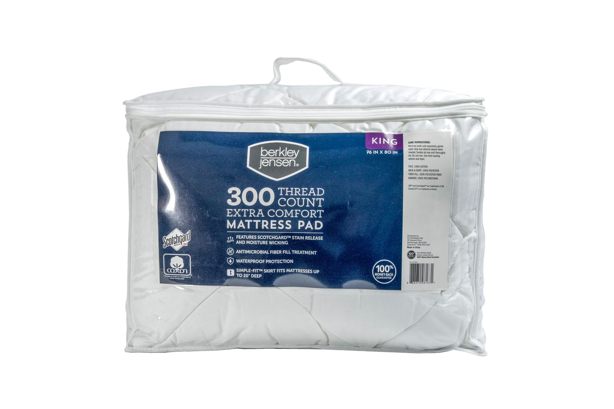 Berkley Jensen Extra Comfort Waterproof King-Size Mattress Pad