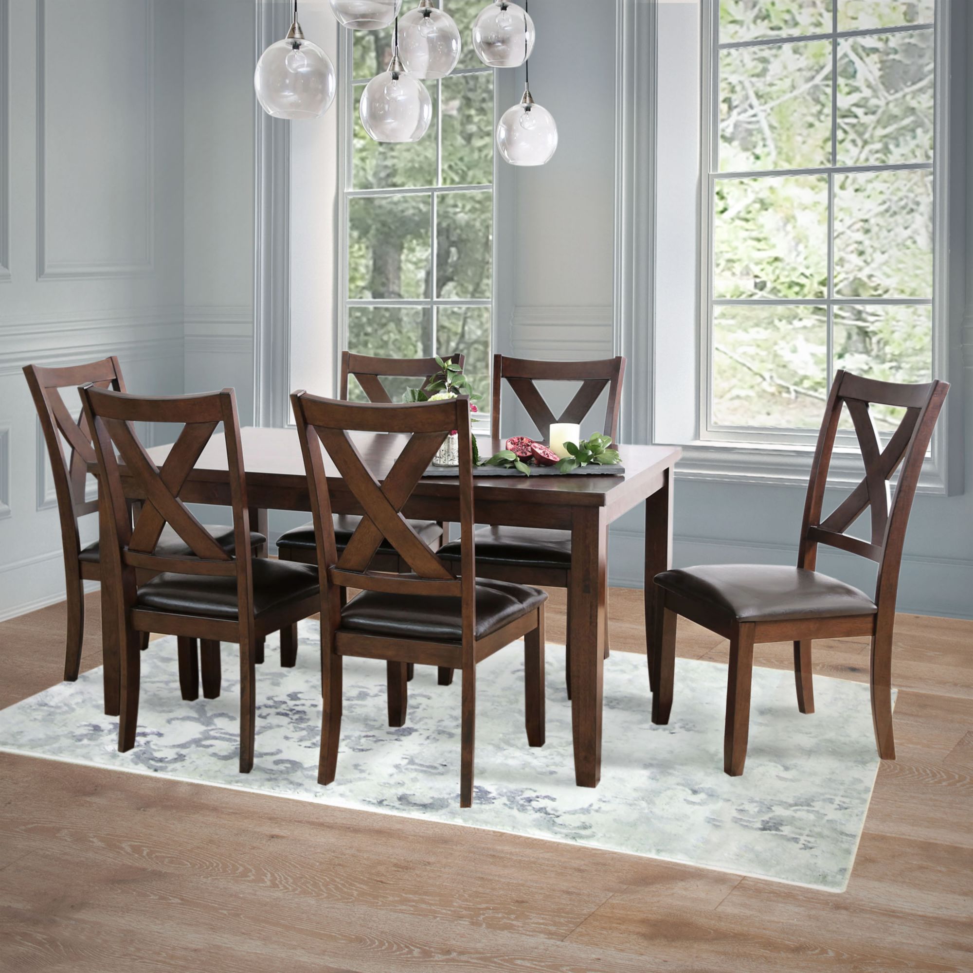 Abbyson Living Killian 7 Pc Dining Set Brown Bjs Wholesale Club