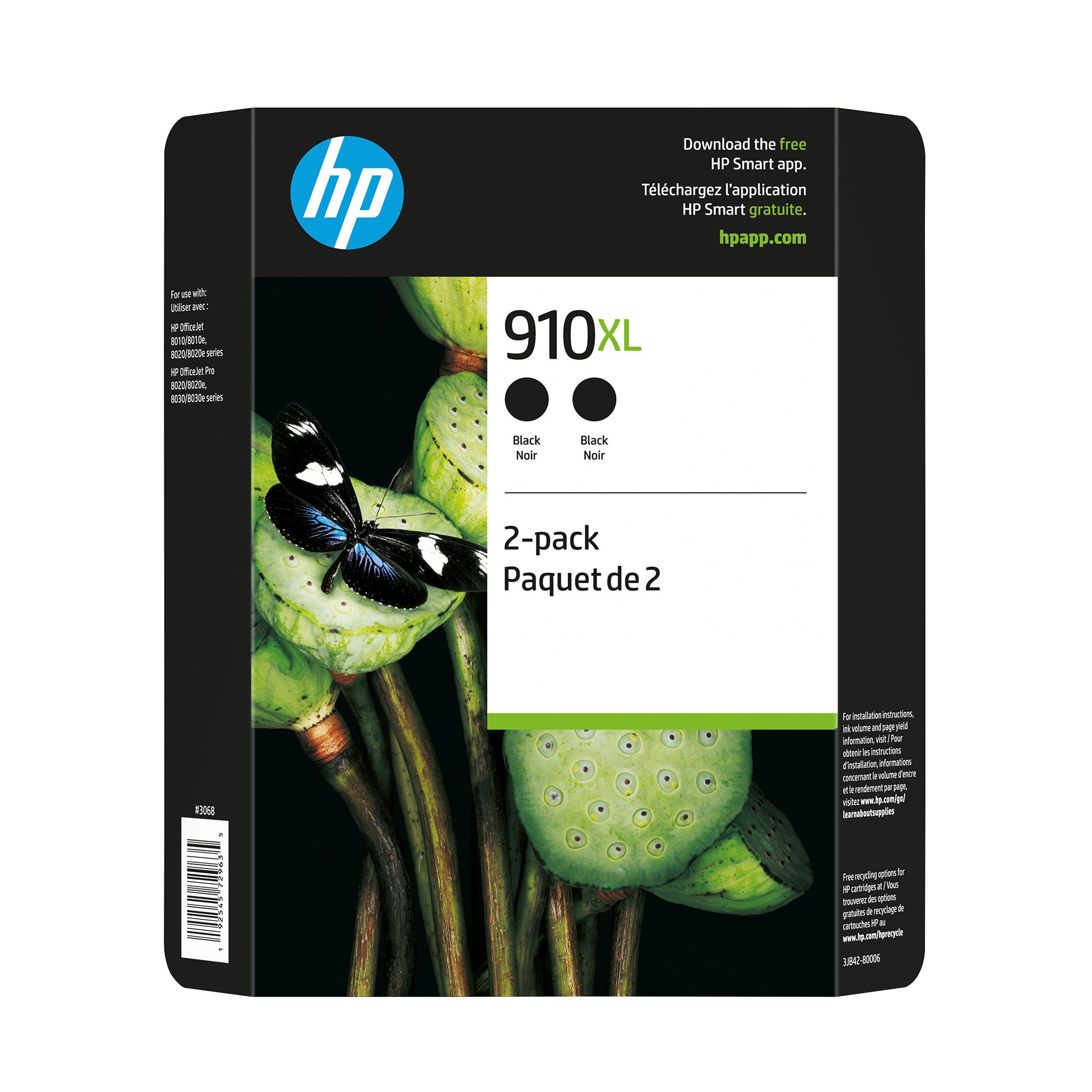 HP 63XL, High-Yield Black Original Ink Cartridge (2 Pack) 