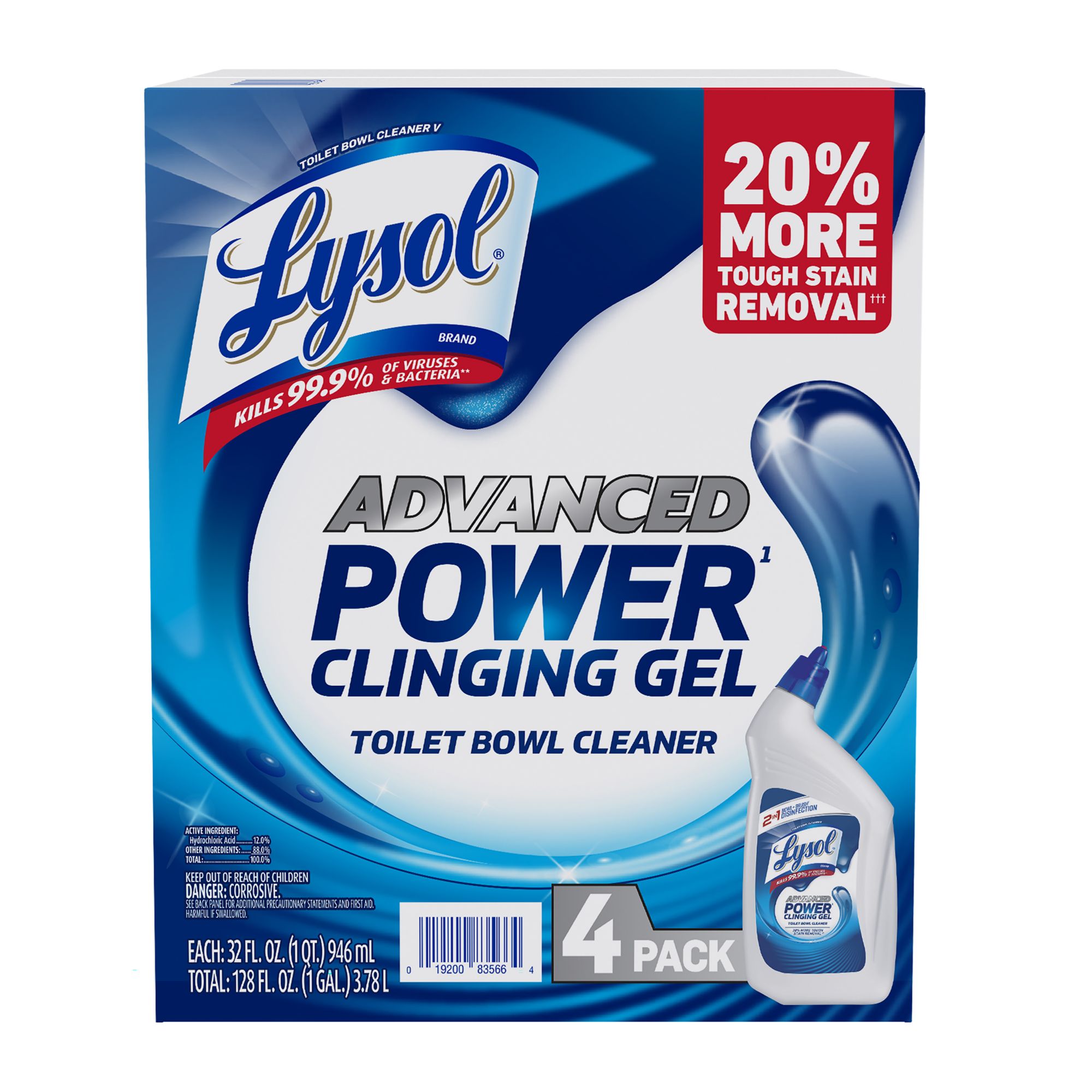 Lysol Toilet Bowl Cleaner Advanced Deep Cleaning Power 4 Pk