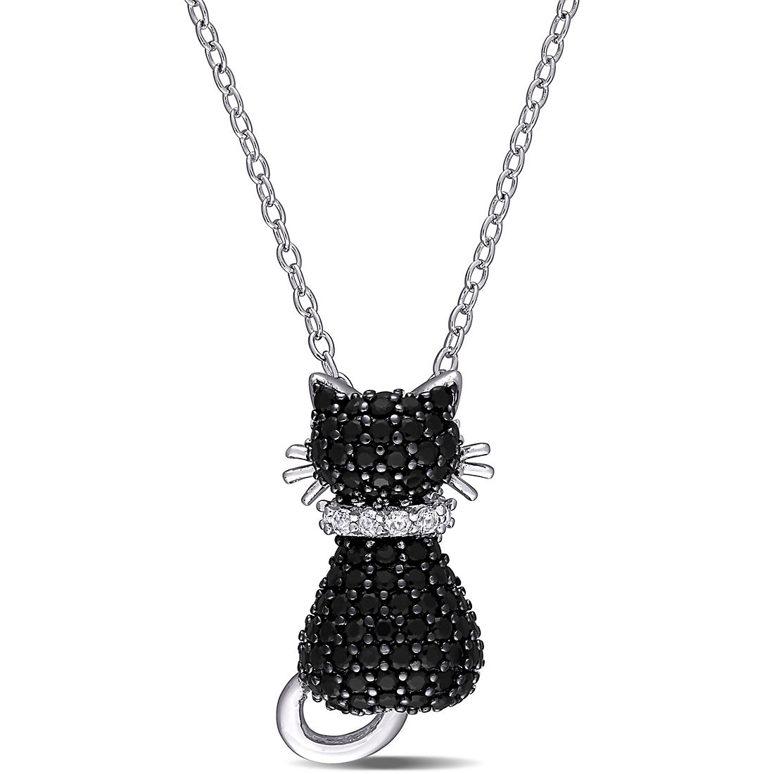 1 ct Created Pink Sapphire /& Opal Garland Necklace in Sterling Silver