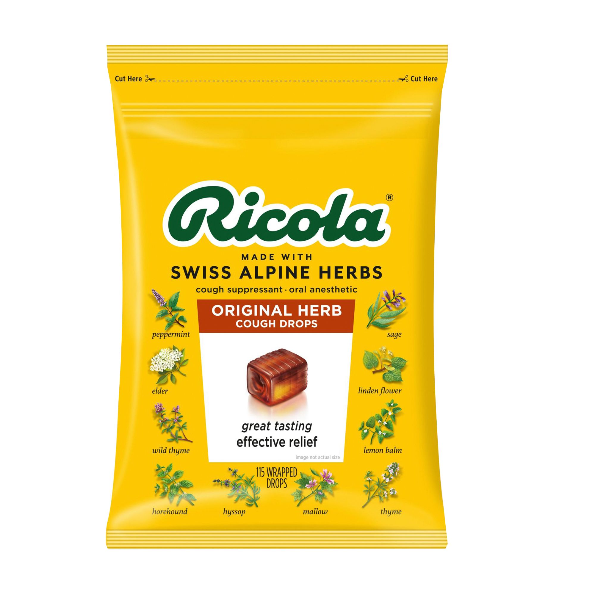 Ricola Sugar Free Lemon Mint Herb Throat Drops, 105 ct.