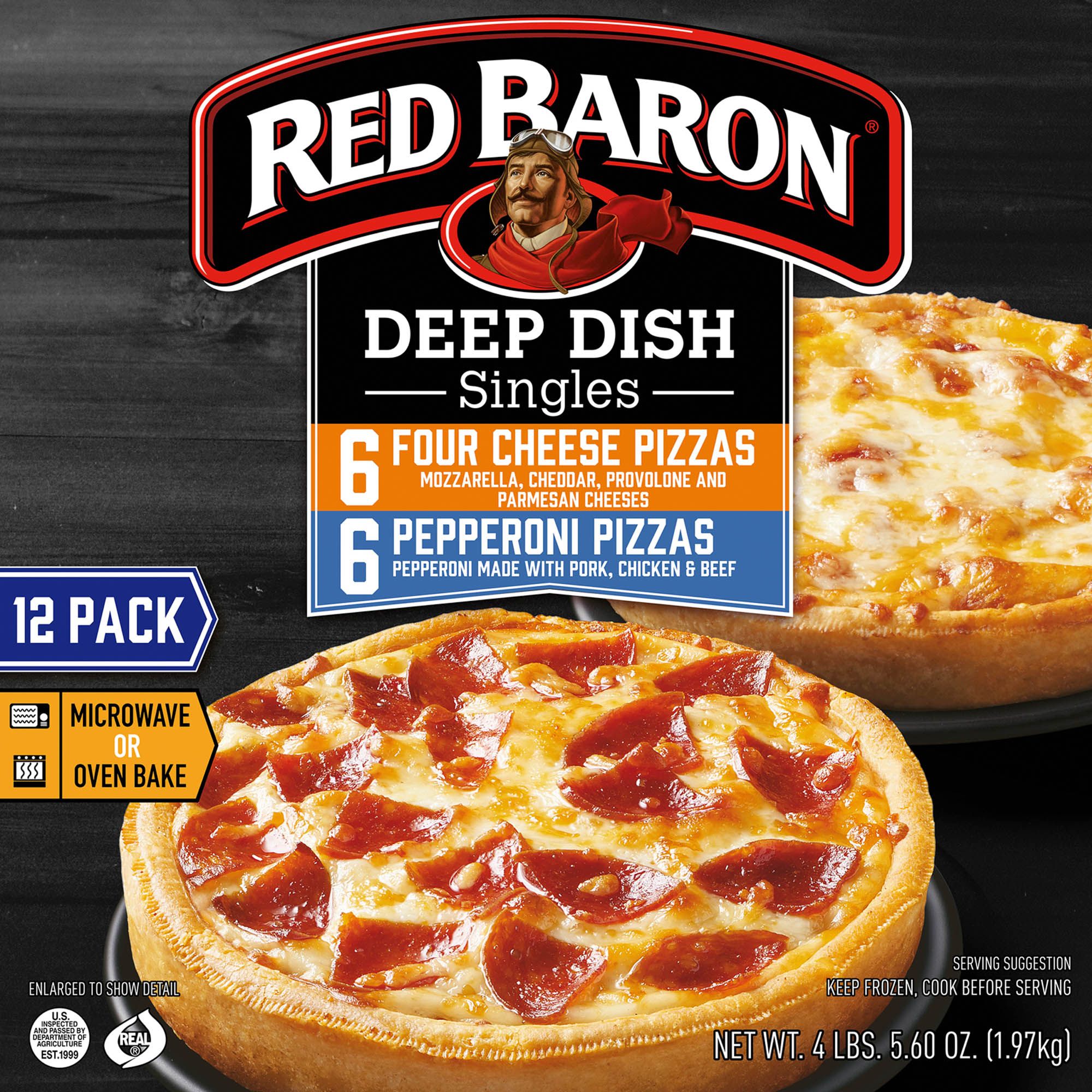 Red Baron Singles Deep Dish Pizza Variety, 12 ct.