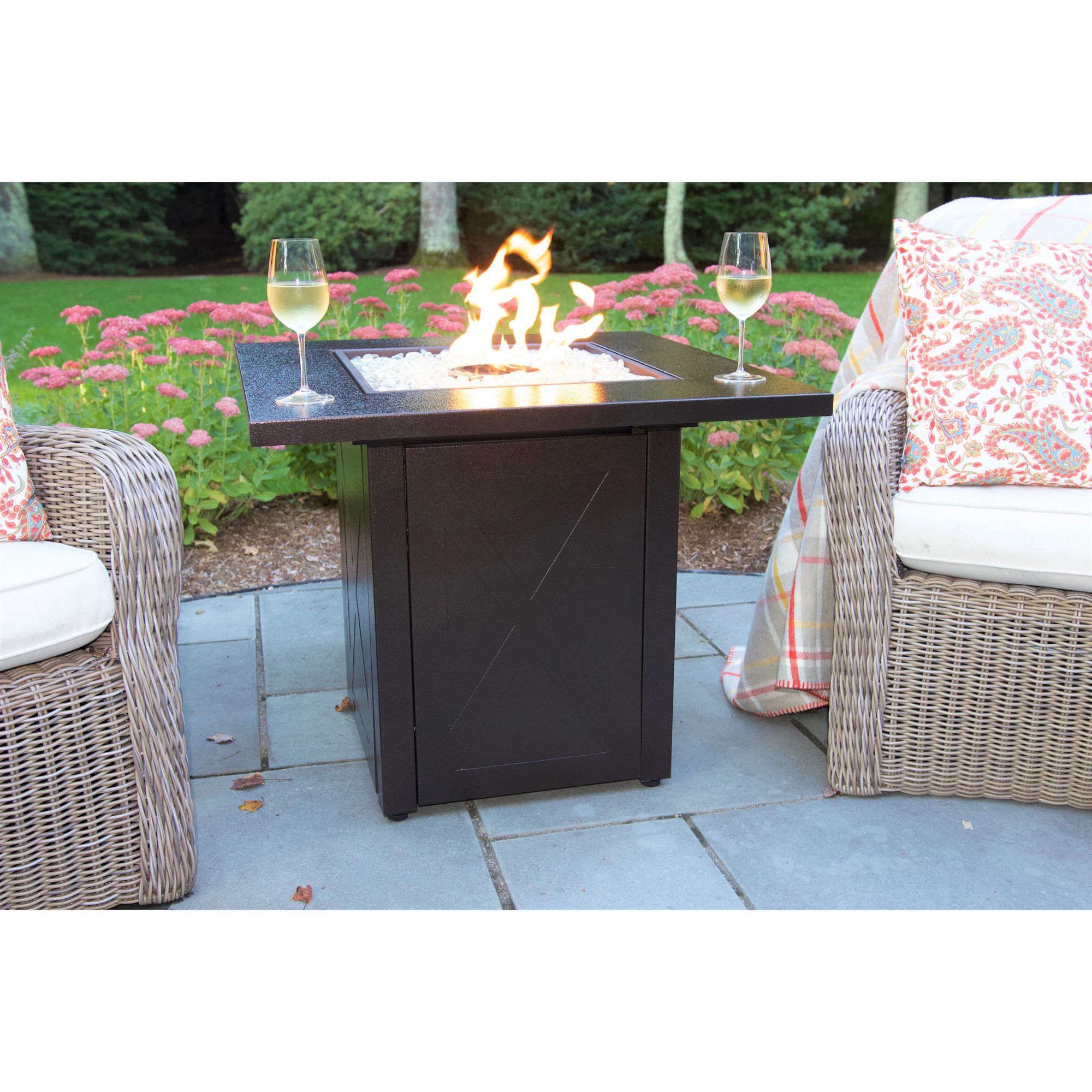 Global Outdoors 30 Steel Square Gas Fire Pit Bjs Wholesale Club