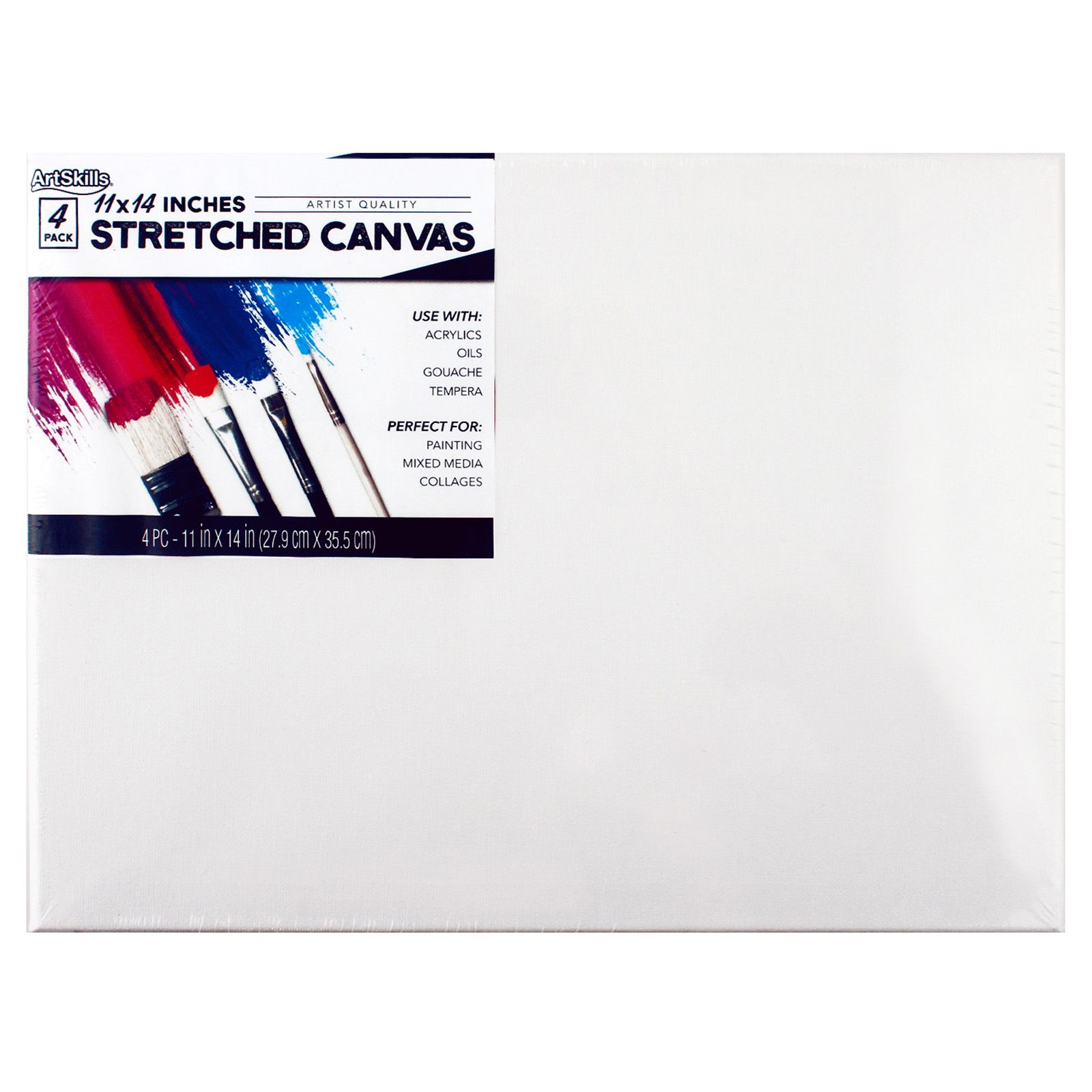 ArtSkills Stretched 11&quot; x 14&quot; Canvas, 4 pk.