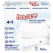 Bounce Free & Gentle Unscented Dryer Sheets, 320 ct.
