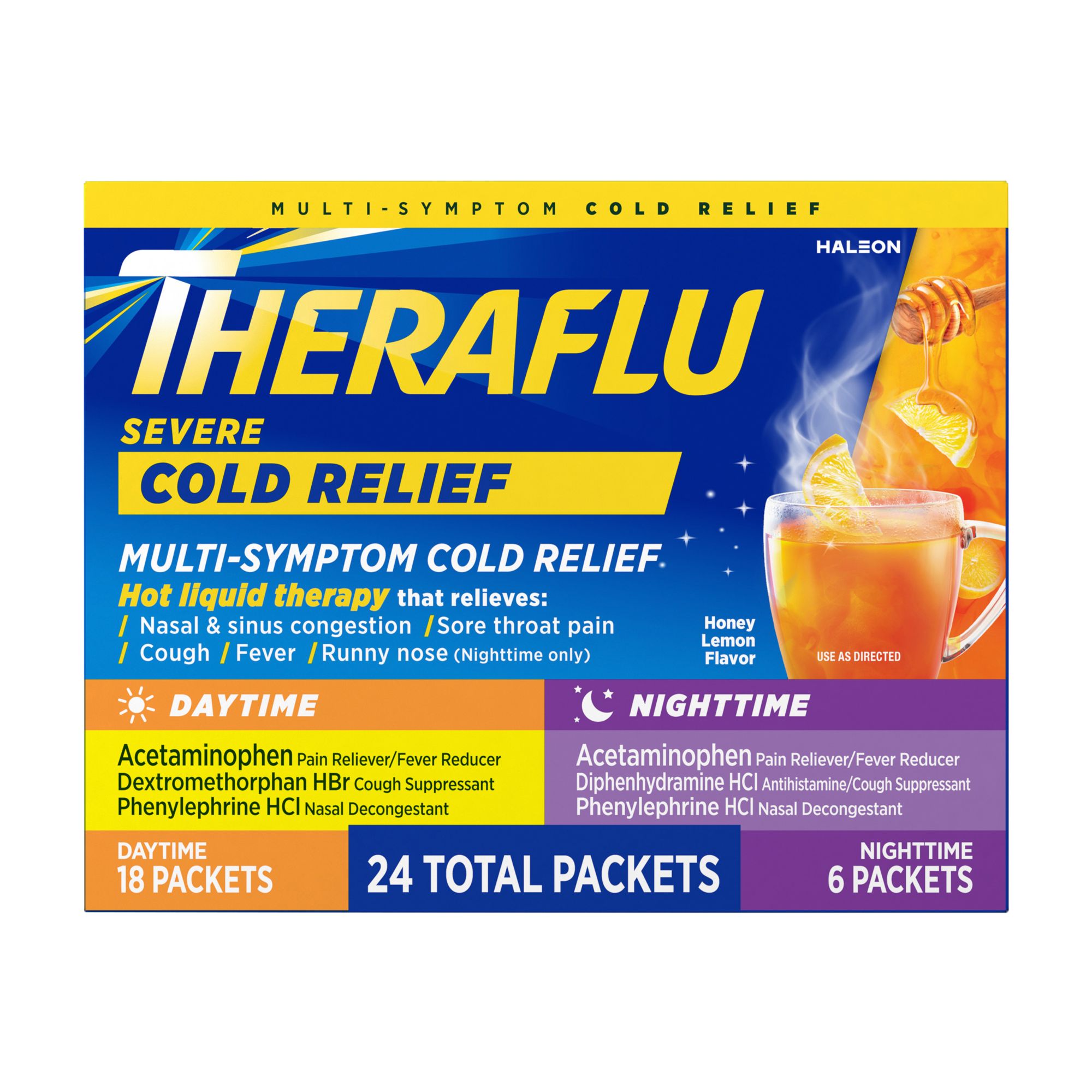 Kroger® NiteTime Honey Lemon Flavor Flu + Severe Cold & Cough Packets, 6 ct  - Kroger