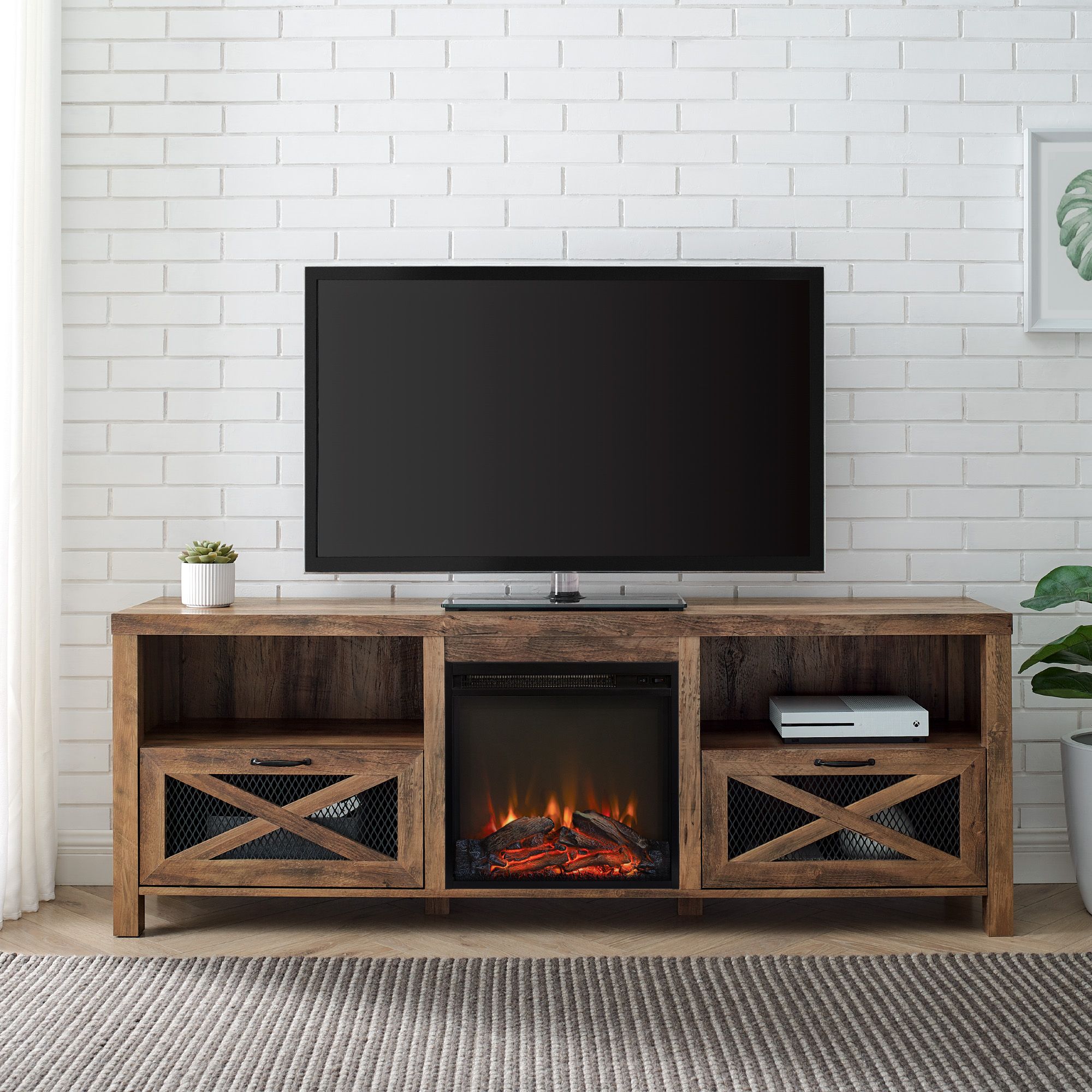55 tv stand with electric fireplace