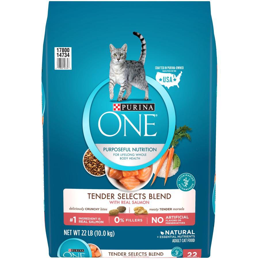 Purina ONE Natural Cat Food for Hairball Control, +PLUS Hairball Formula -  16 lb. Bag