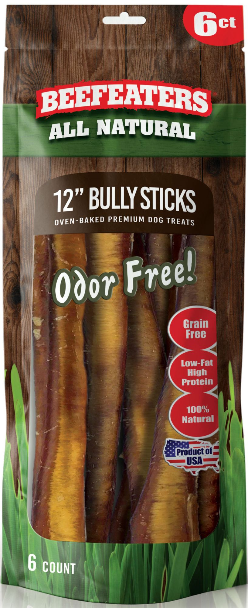 Beefeaters No Odor Natural Bully Sticks 6 ct BJ s Wholesale Club