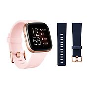 Fitbit Versa 2 Smartwatch Bundle with Small and Large Bands - Petal