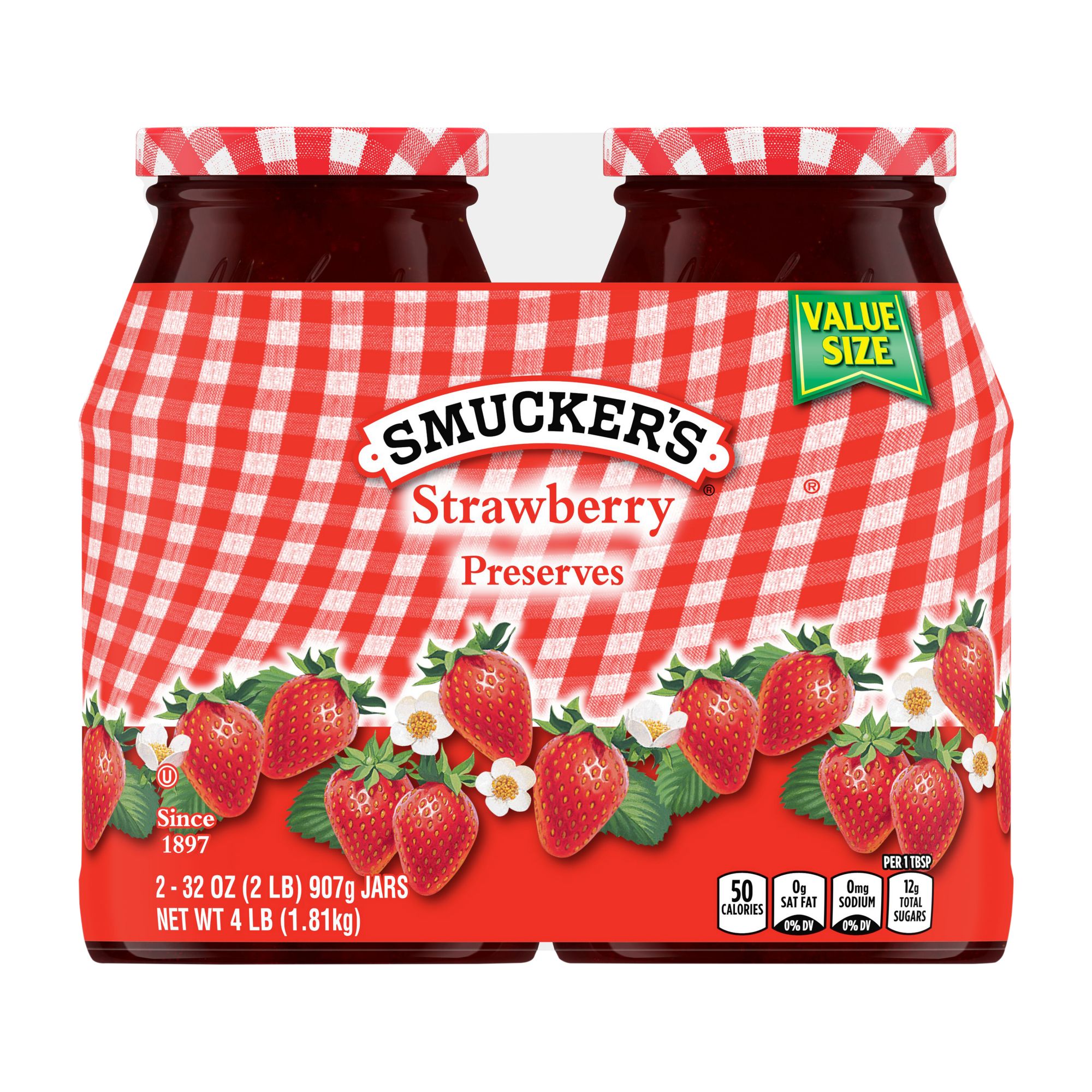 Smucker Strawberry Preserves, 2pk 32 oz.