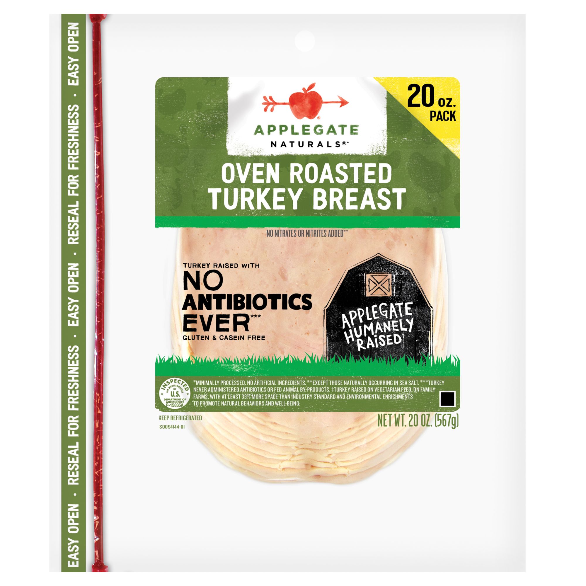 Applegate Oven Roasted Turkey Breast, 20 oz.