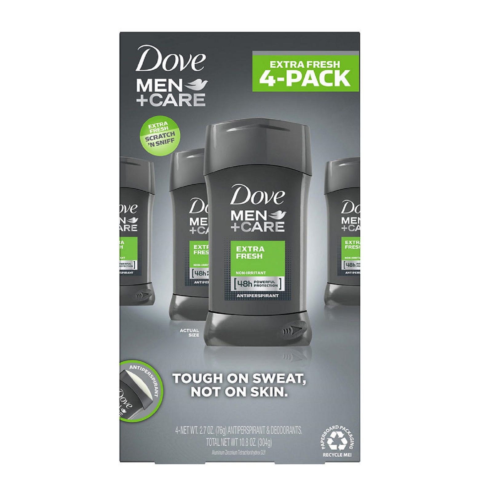 Dove Men+Care Antiperspirant Deodorant Extra Fresh, 4 pk.