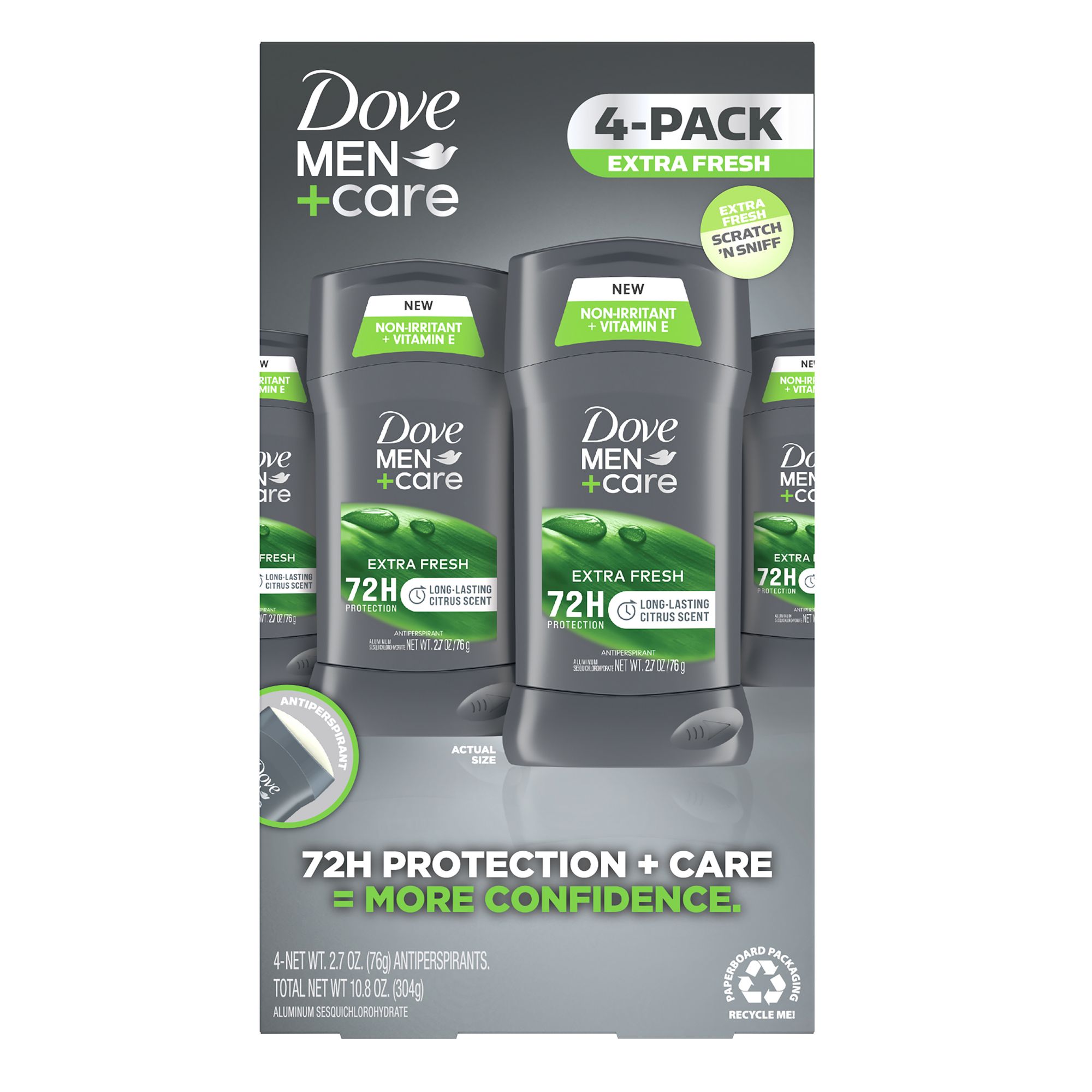 Dove Men+Care Antiperspirant Deodorant Extra Fresh, 4 pk.