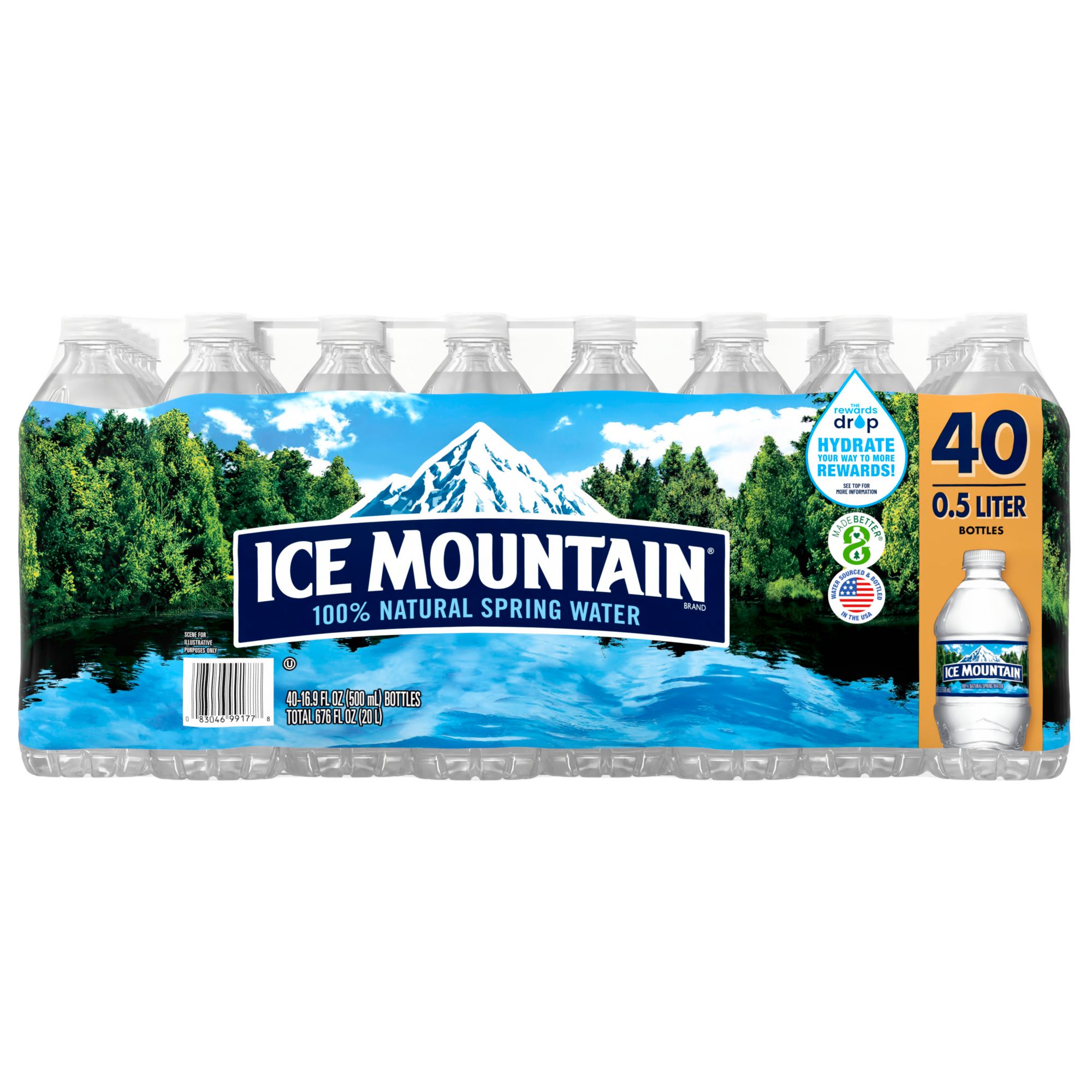 Ice Mountain Mini Natural Spring Water, 8 Fl. Oz., 12 Count 