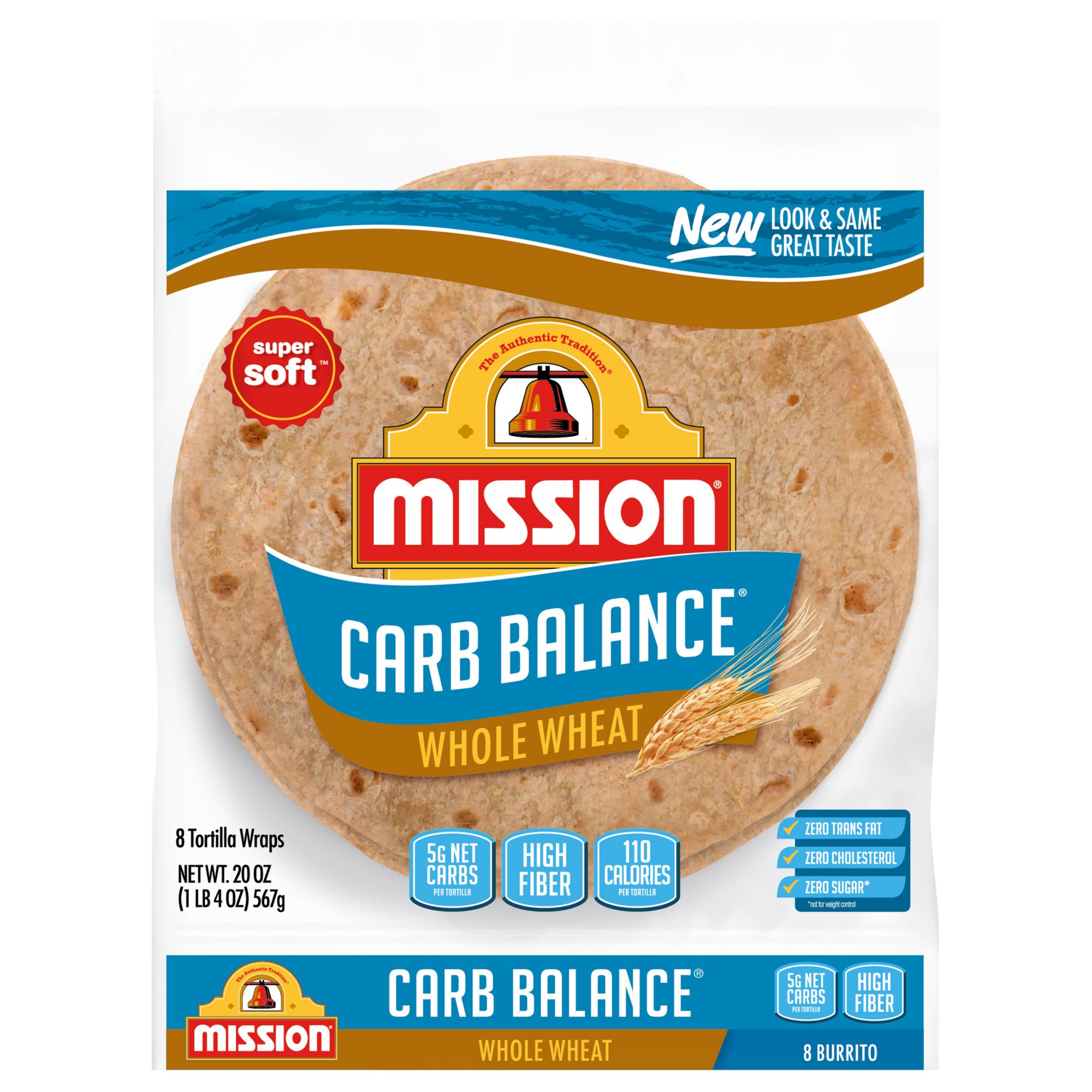 Mission Carb Balance Whole Wheat Tortillas, Burrito Size, 8 ct.