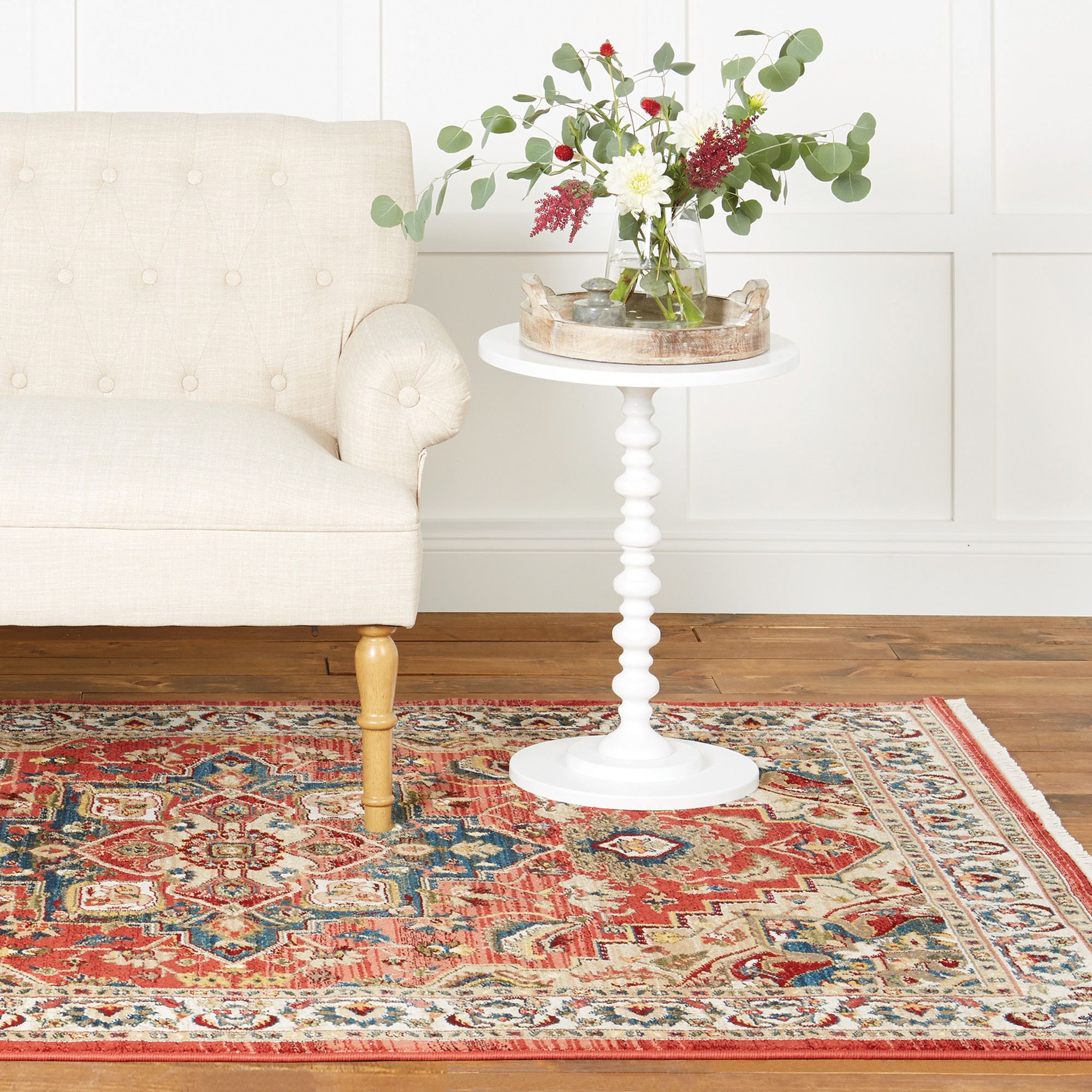 Home Dynamix Wakefield 5' x 7' Area Rug - Red-Ivory