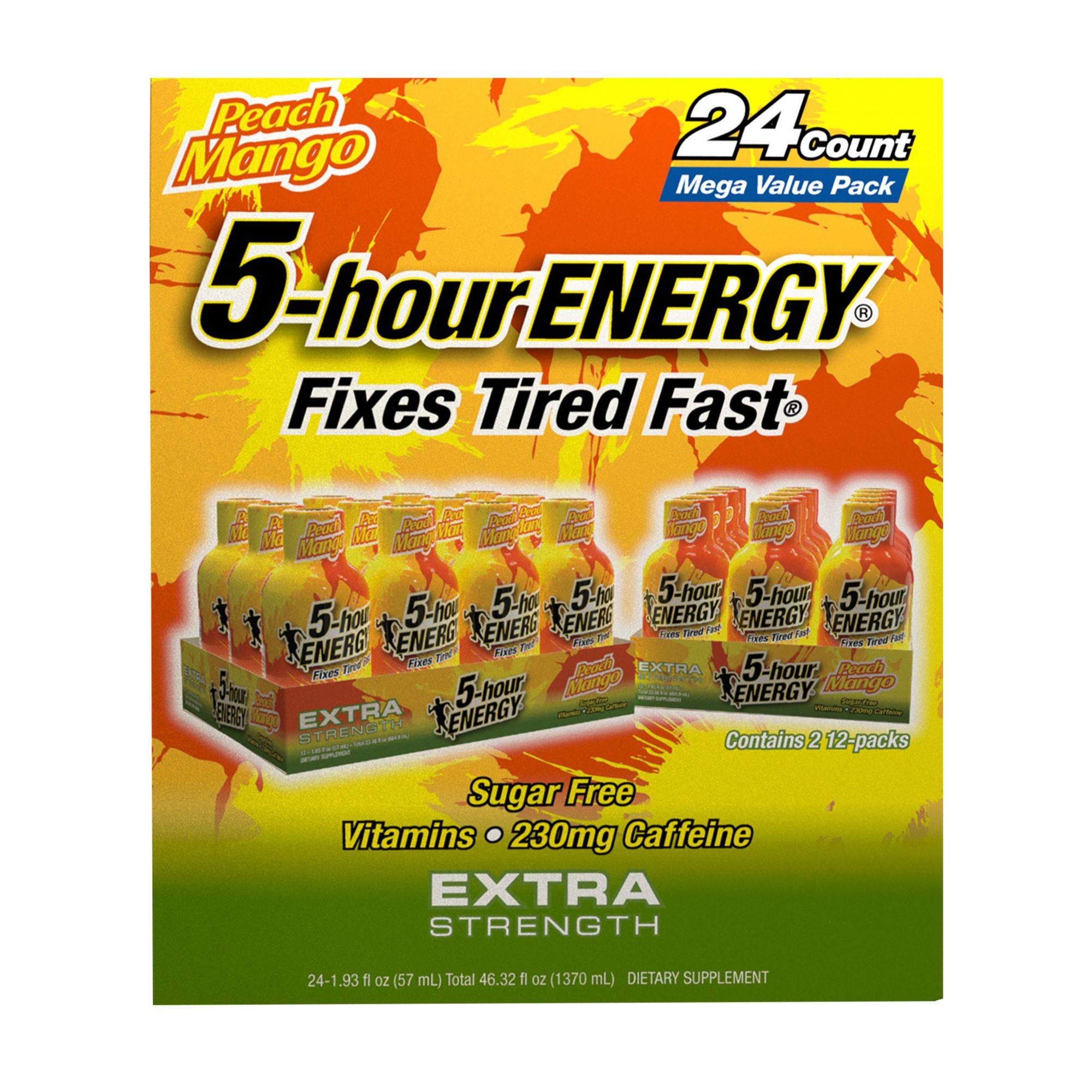 5-Hour Energy Shot Extra Strength - Peach Mango, 24 pk./1.93 oz.