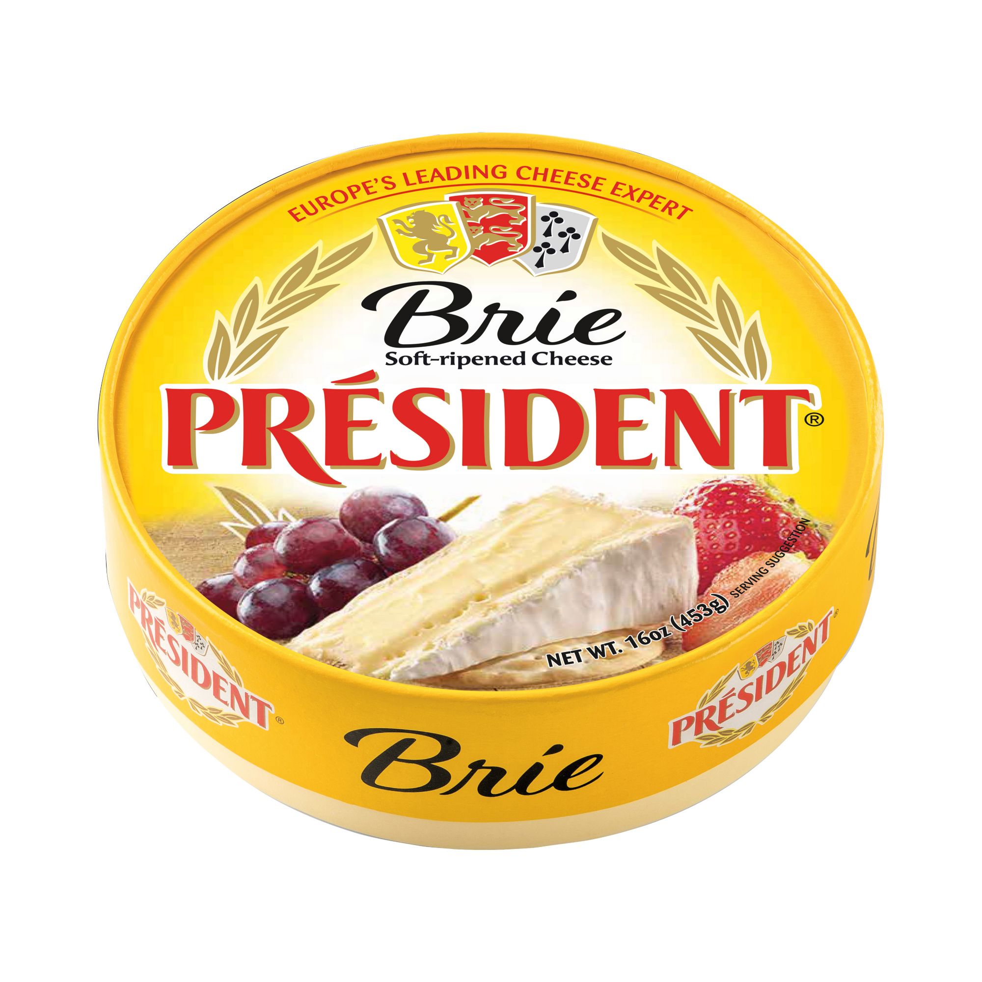 President Soft-Ripened Cheese Brie Wheel, 16 oz.