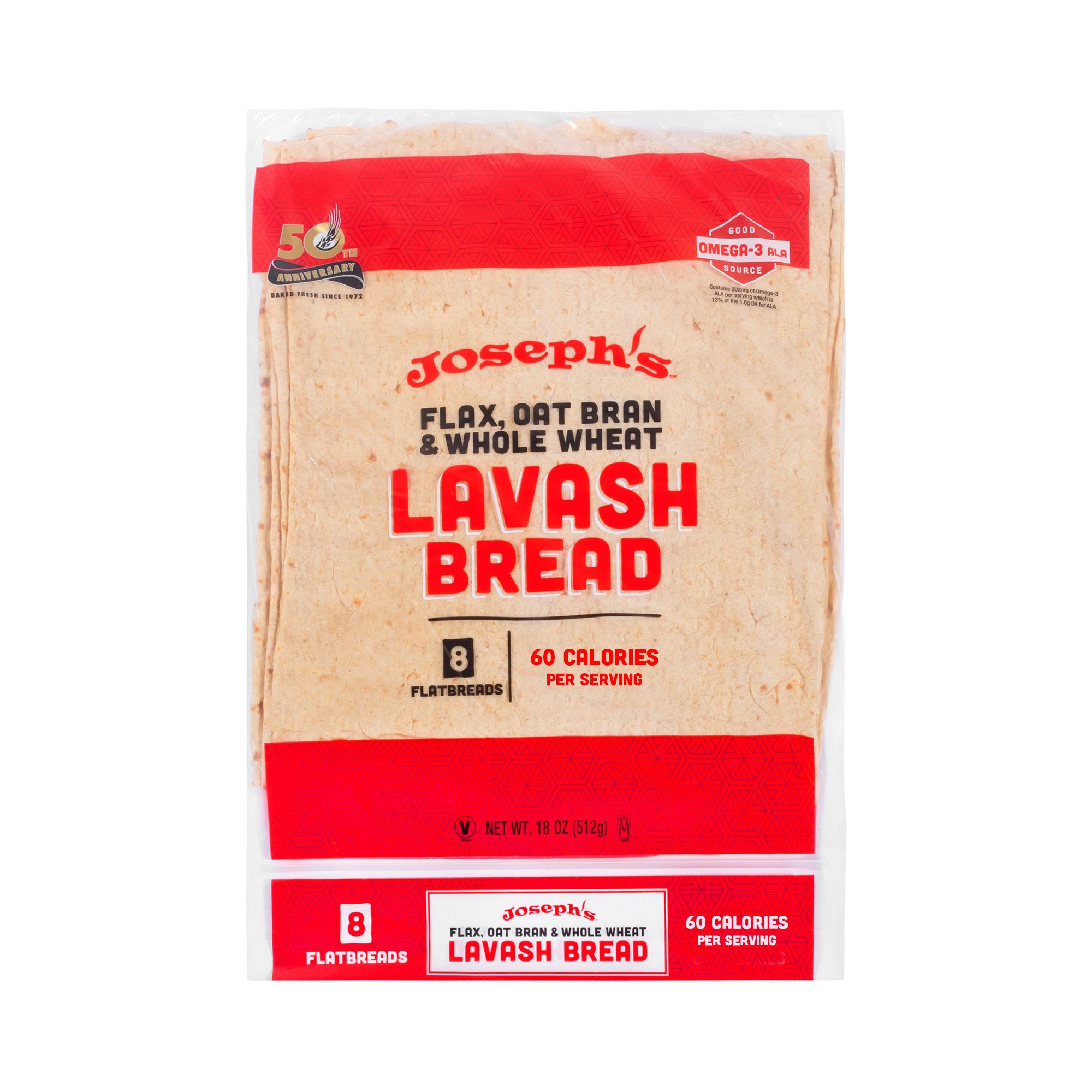 Joseph's Flax, Oat Bran & Whole Wheat Lavash Bread, 8 ct.