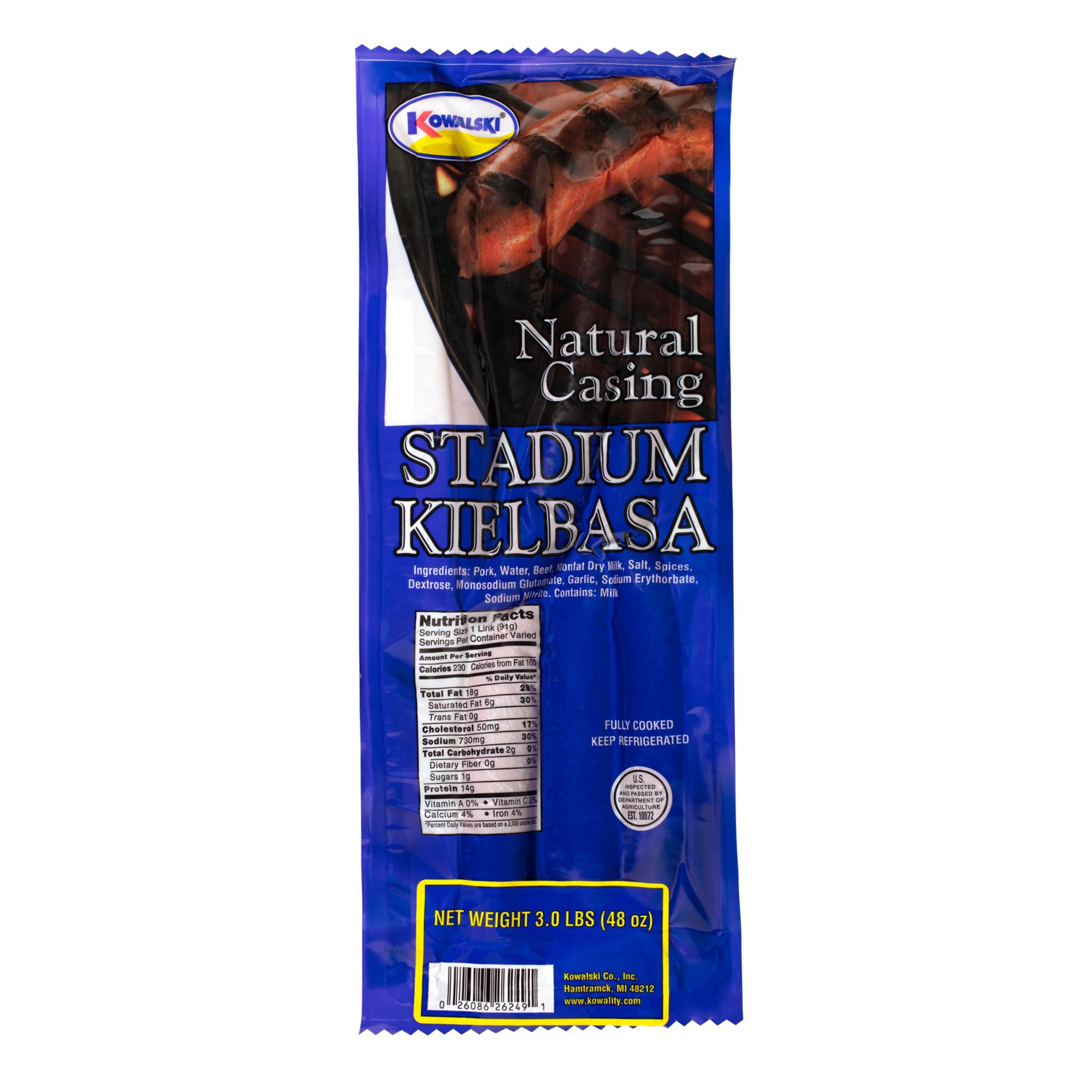 Kowalski Natural Casing Stadium Kielbasa, 15 ct.