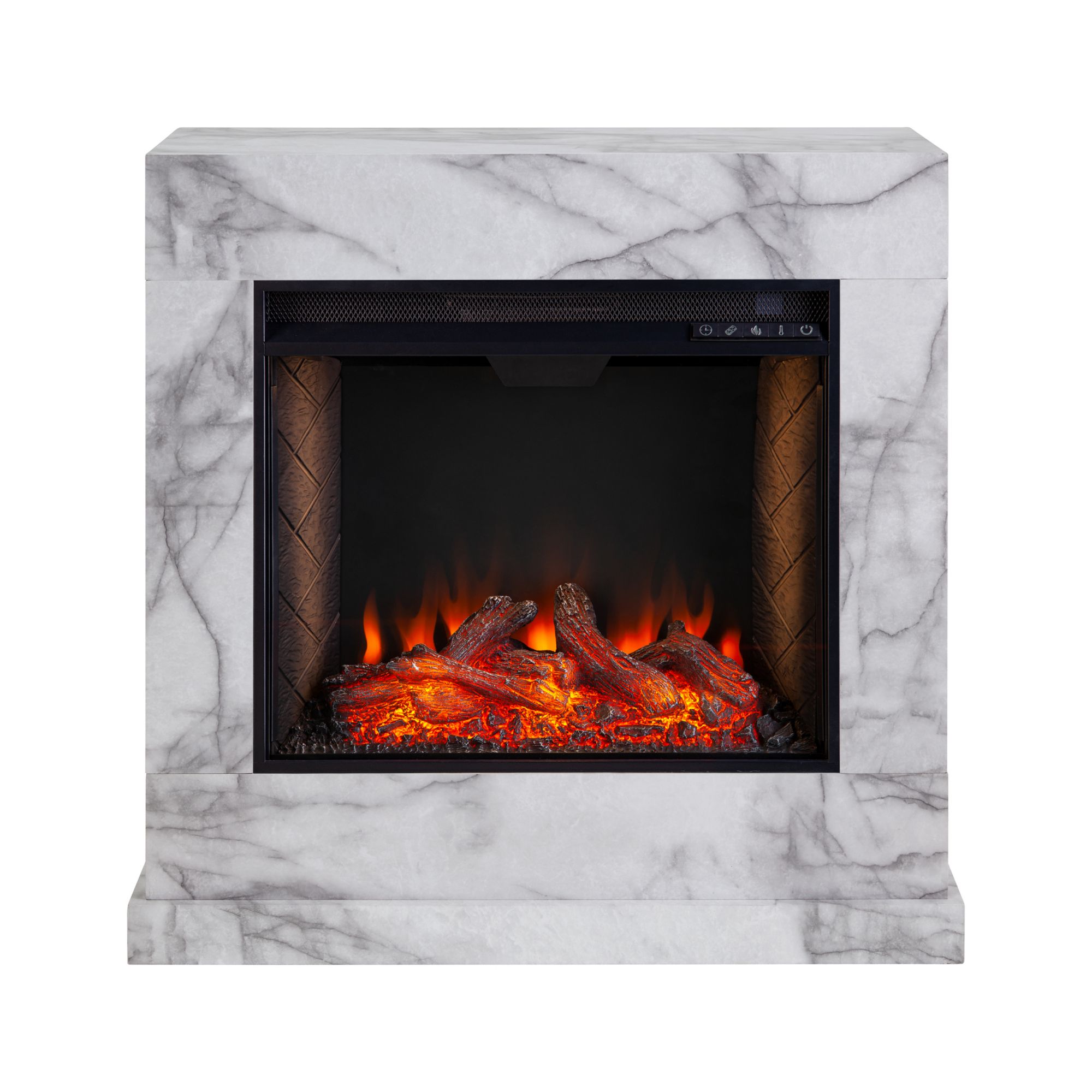 Seidal Dendale Faux Marble Electric Fireplace With Alexa Firebox