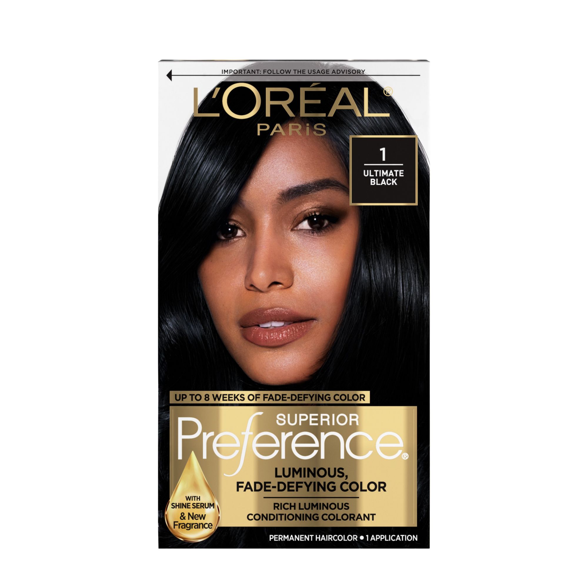 L'Oreal Paris Preference Hair Color - Ultimate Black, 2 pk.