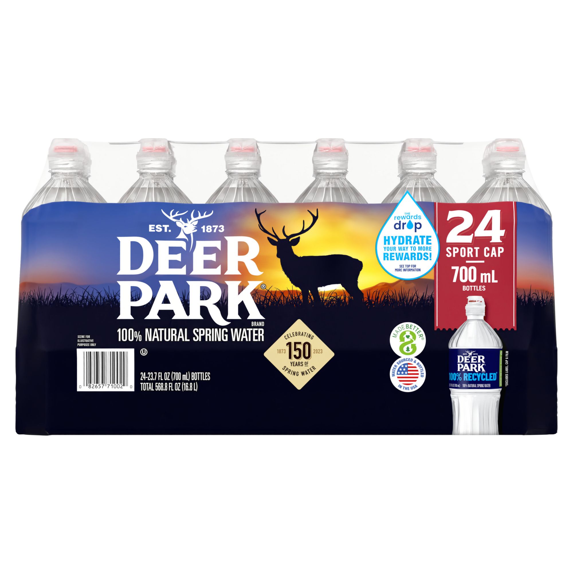 DEER PARK DEER PARK Brand 100% Natural Spring Water, 8-ounce mini plastic  bottles (Pack of 12)