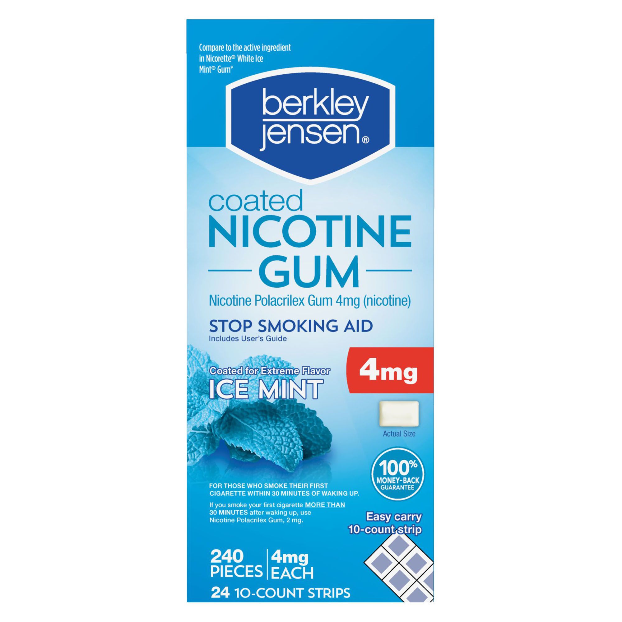 Berkley Jensen Coated Nicotine Polacrilex Gum, 240 ct.