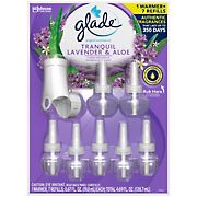 Glade Tranquil Lavender and Aloe Plug In Scented Oil Warmer with 7 Refills