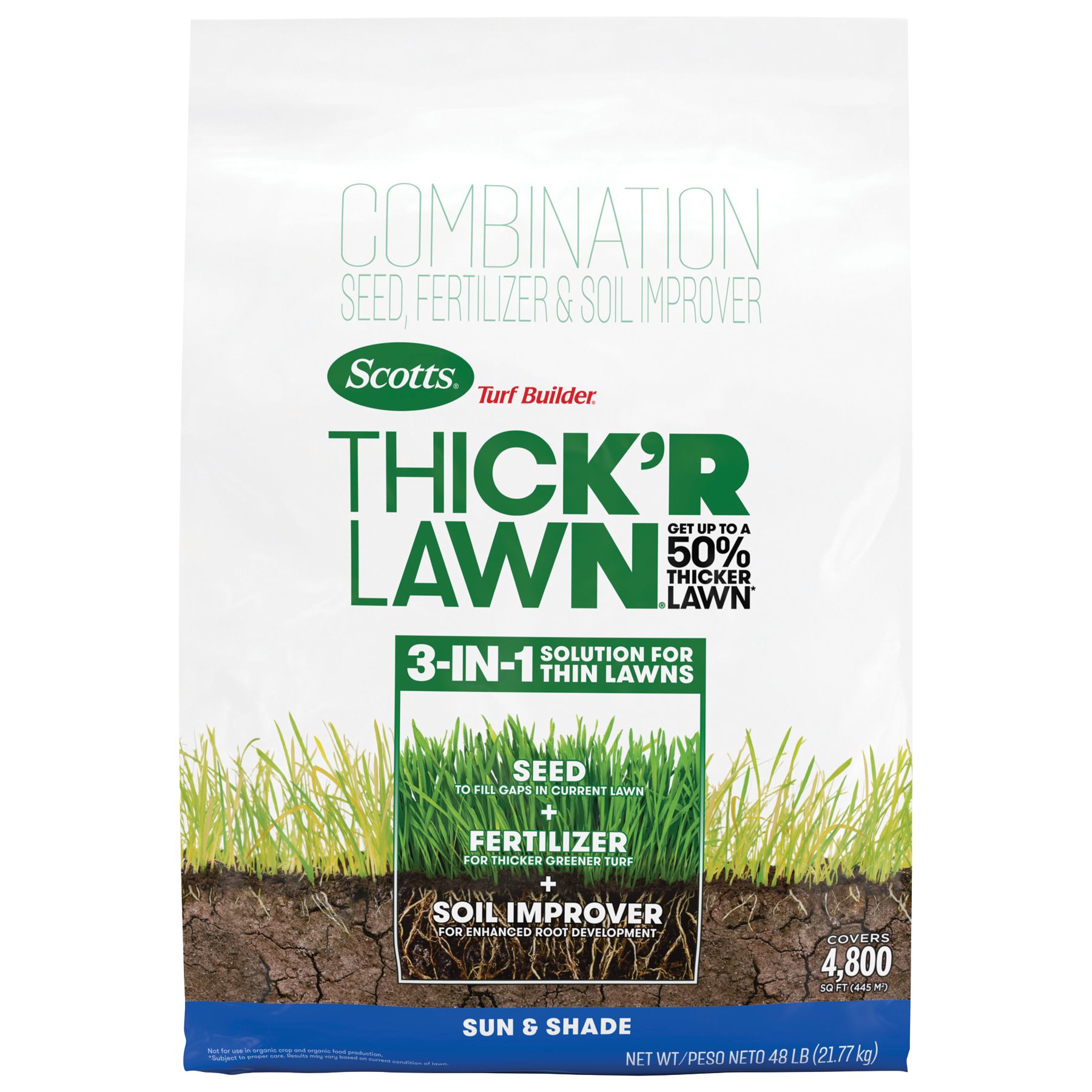 Scotts Turf Builder Thick 'R Lawn Sun & Shade, 48 lbs.