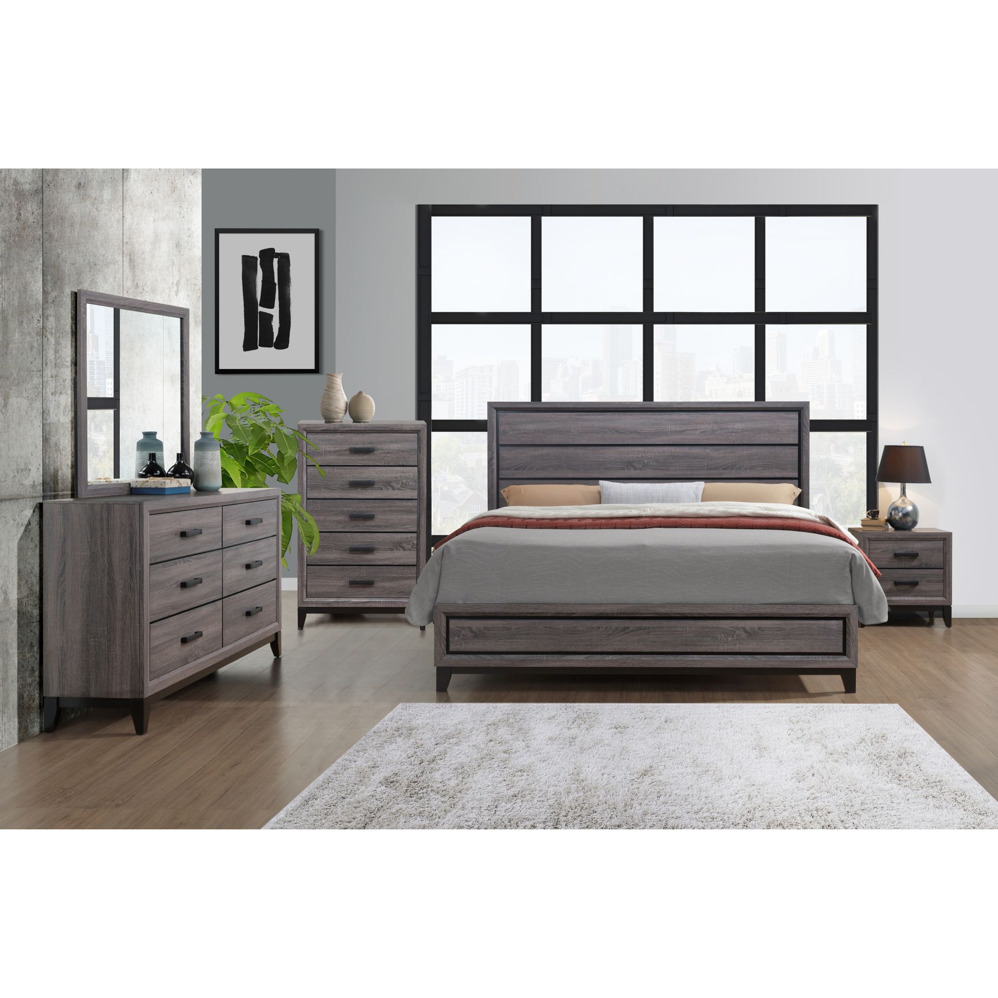 Kate 5 Pc Queen Bedroom Set Beechwood Gray