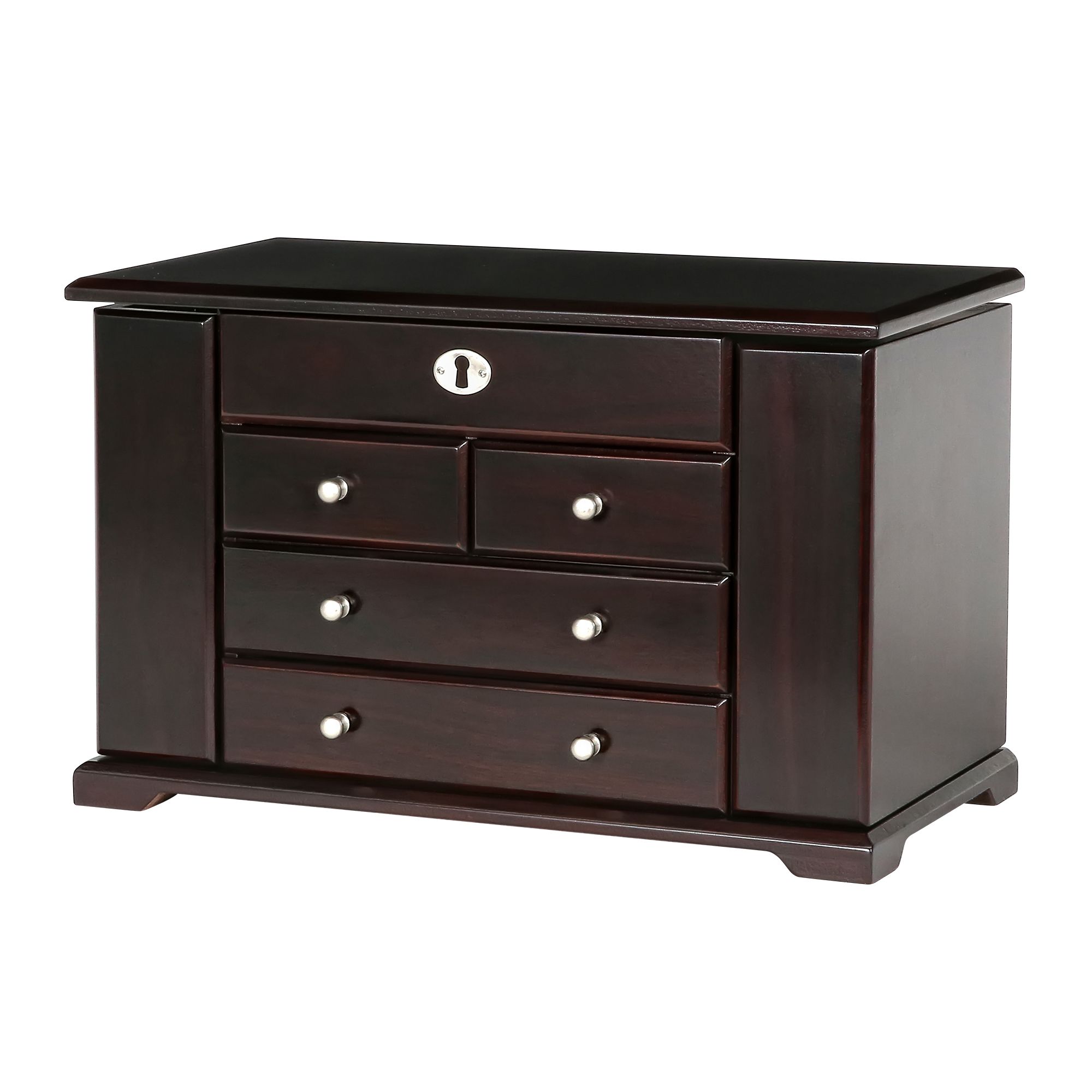 Mele And Co Ellington Wooden Jewelry Box Mahogany Finish Bjs