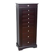 Mele and Co. Olympia Wooden Jewelry Armoire - Dark Walnut Finish