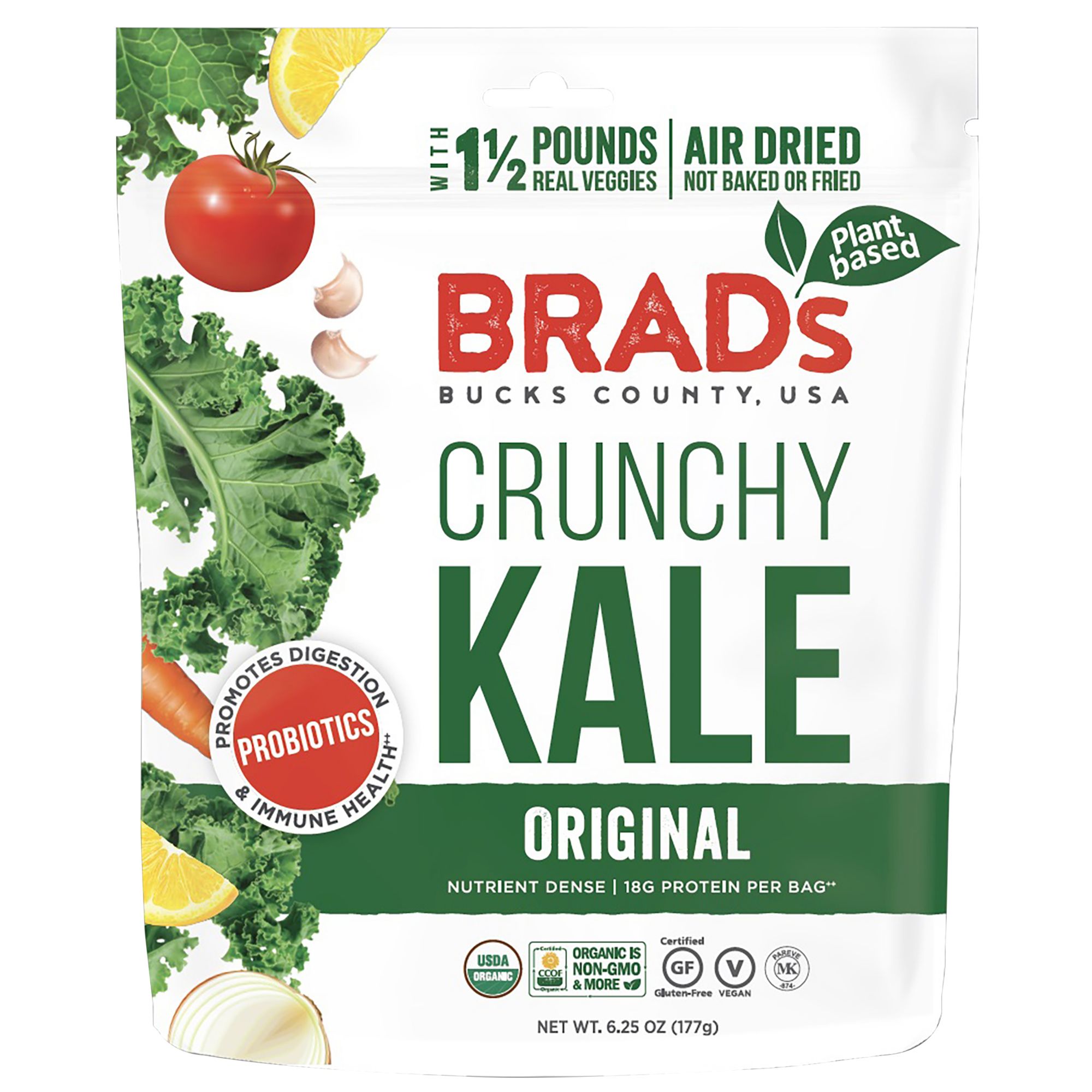 Brad's Organic Plant Based Crunchy Kale, 6.25 oz.