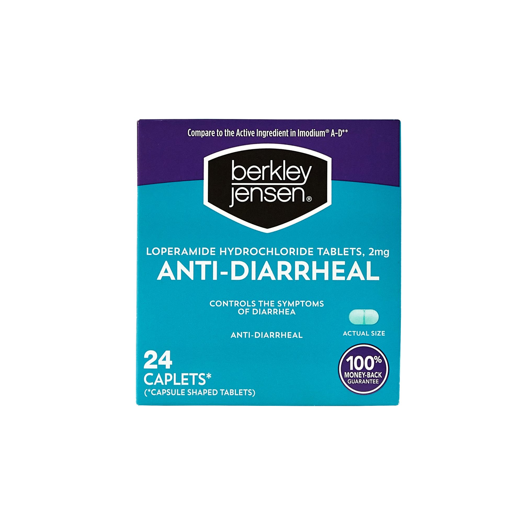 Berkley Jensen Loperamide Hydrochloride Anti-Diarrheal 2 mg Tablets, 24 ct.