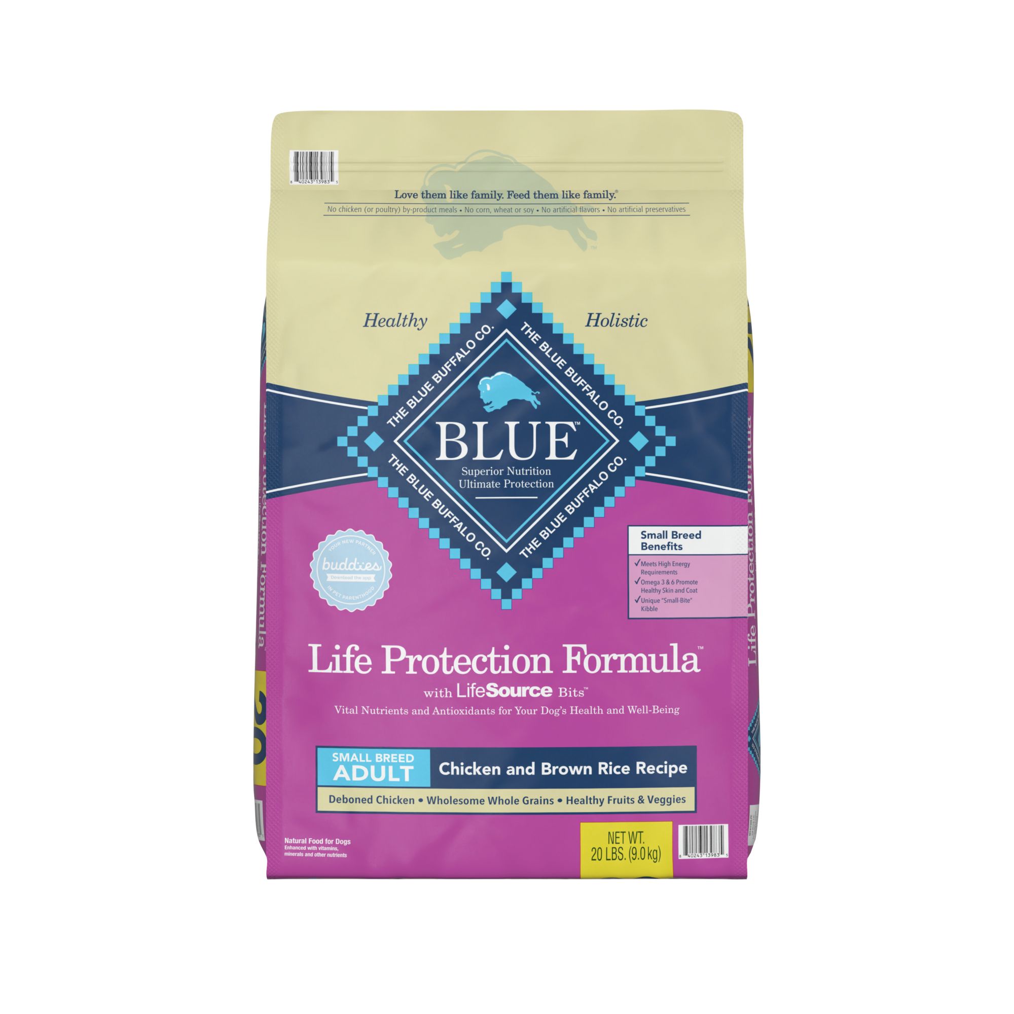 Blue Buffalo Life Protection Formula Natural Adult Small Breed Dry Dog Food - Chicken and Brown Rice, 20 lb.