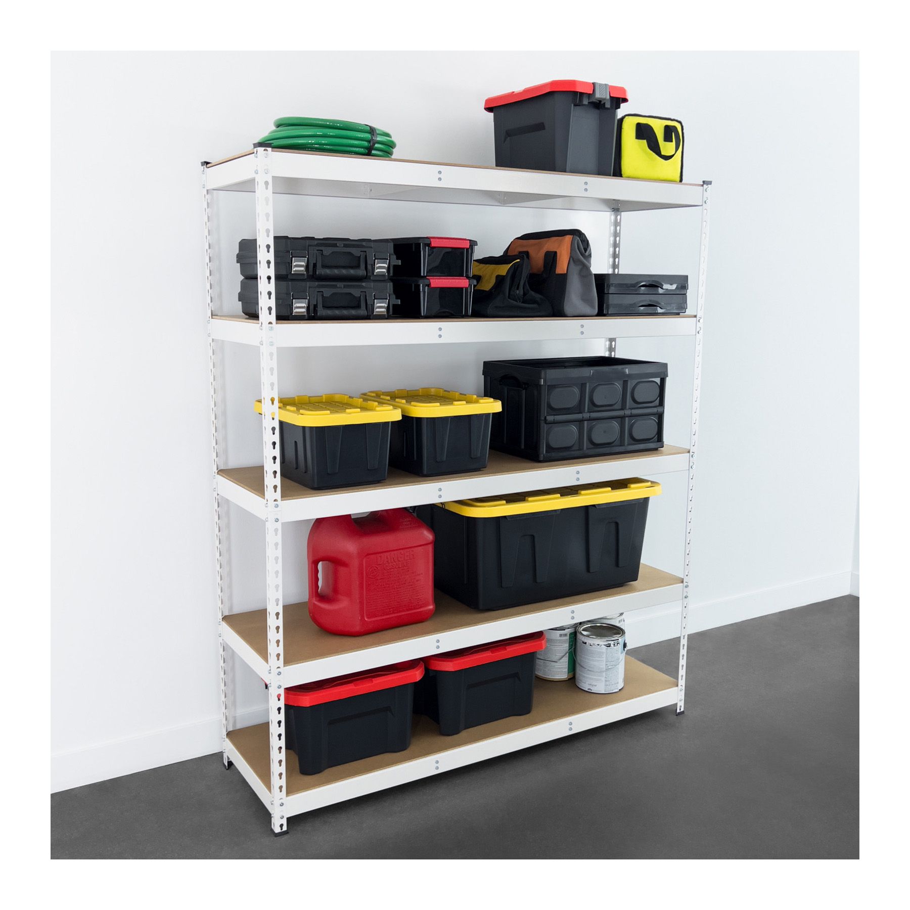 SafeRacks 1.5'D x 5'W x 6'H Modular Shelving - White
