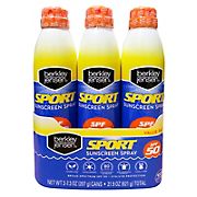 Berkley Jensen Sport Sunscreen Spray, 3 ct.