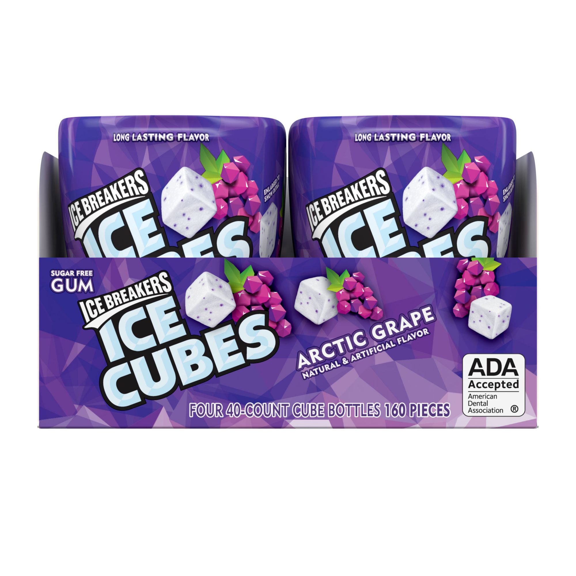 Ice Breakers Ice Cubes Arctic Grape Sugar-Free Chewing Gum Bottle, 4 pk./3.24 oz.