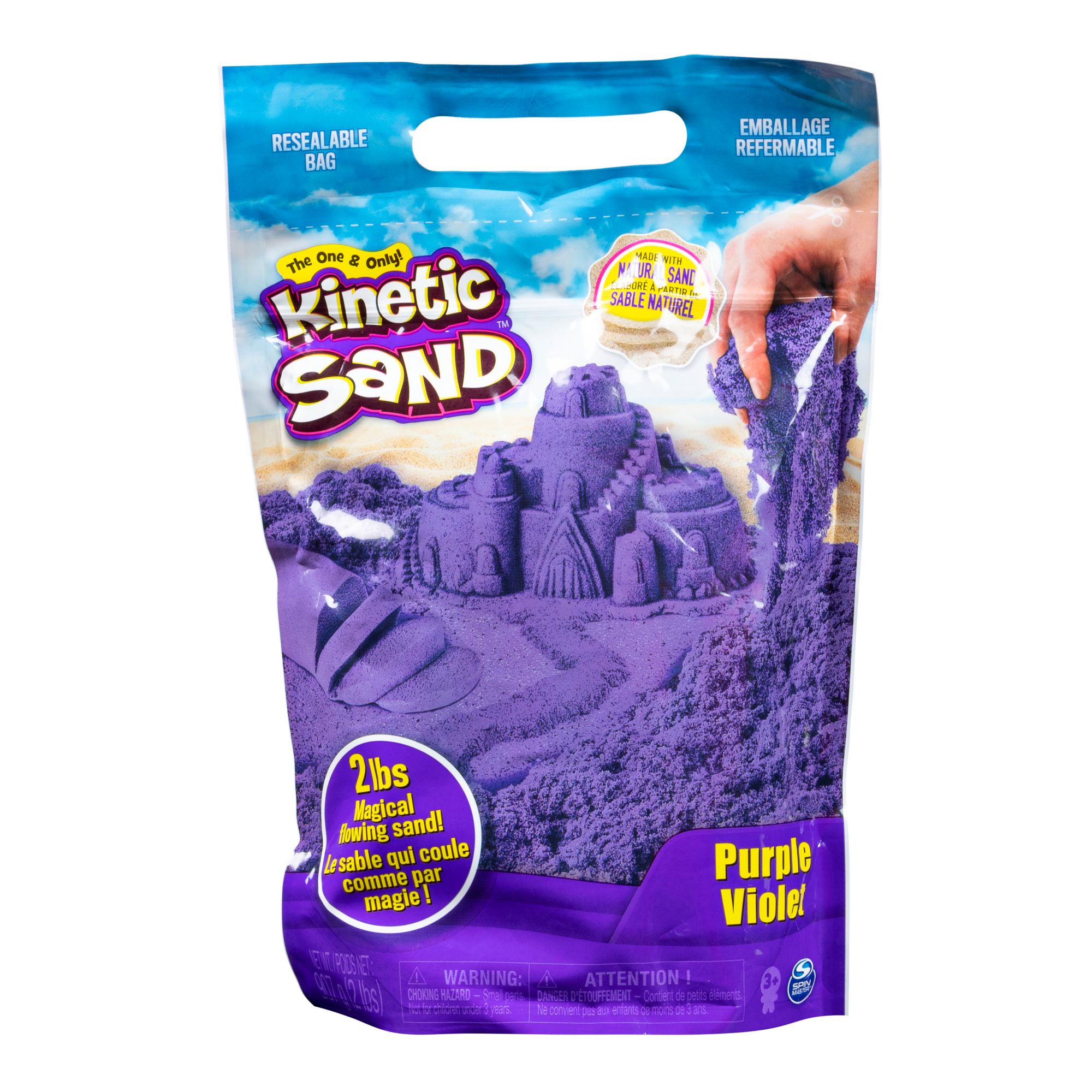 Kinetic Sand The Original Moldable Sensory Play Sand Toys For Kids, 2 lbs. Resealable Bag - Purple