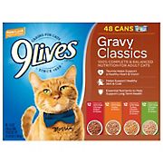 9 Lives Gravy Classics Wet Cat Food Variety Pack, 48 pk.
