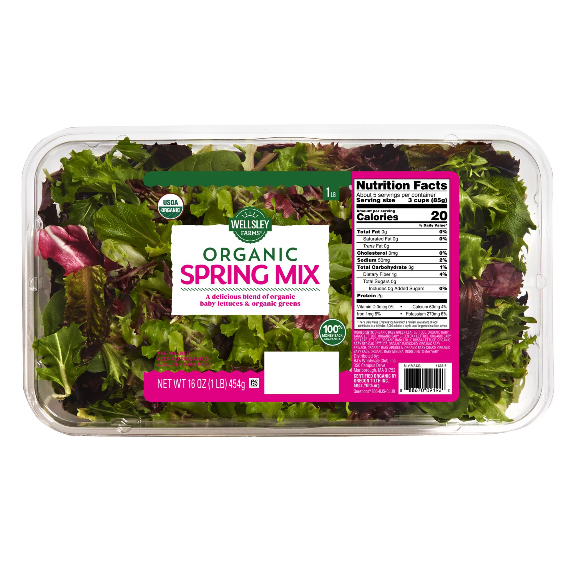 Wellsley Farms Organic Spring Mix, 16 oz.