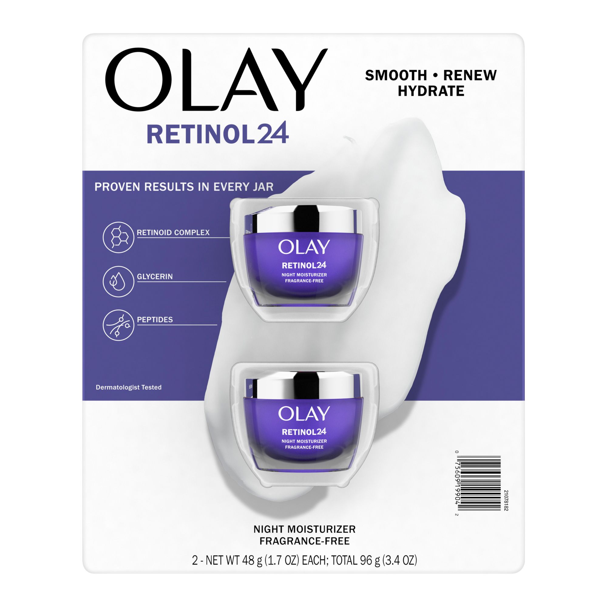 Olay Regenerist Retinol 24 Facial Moisturizer, 2 pk./1.7 oz.