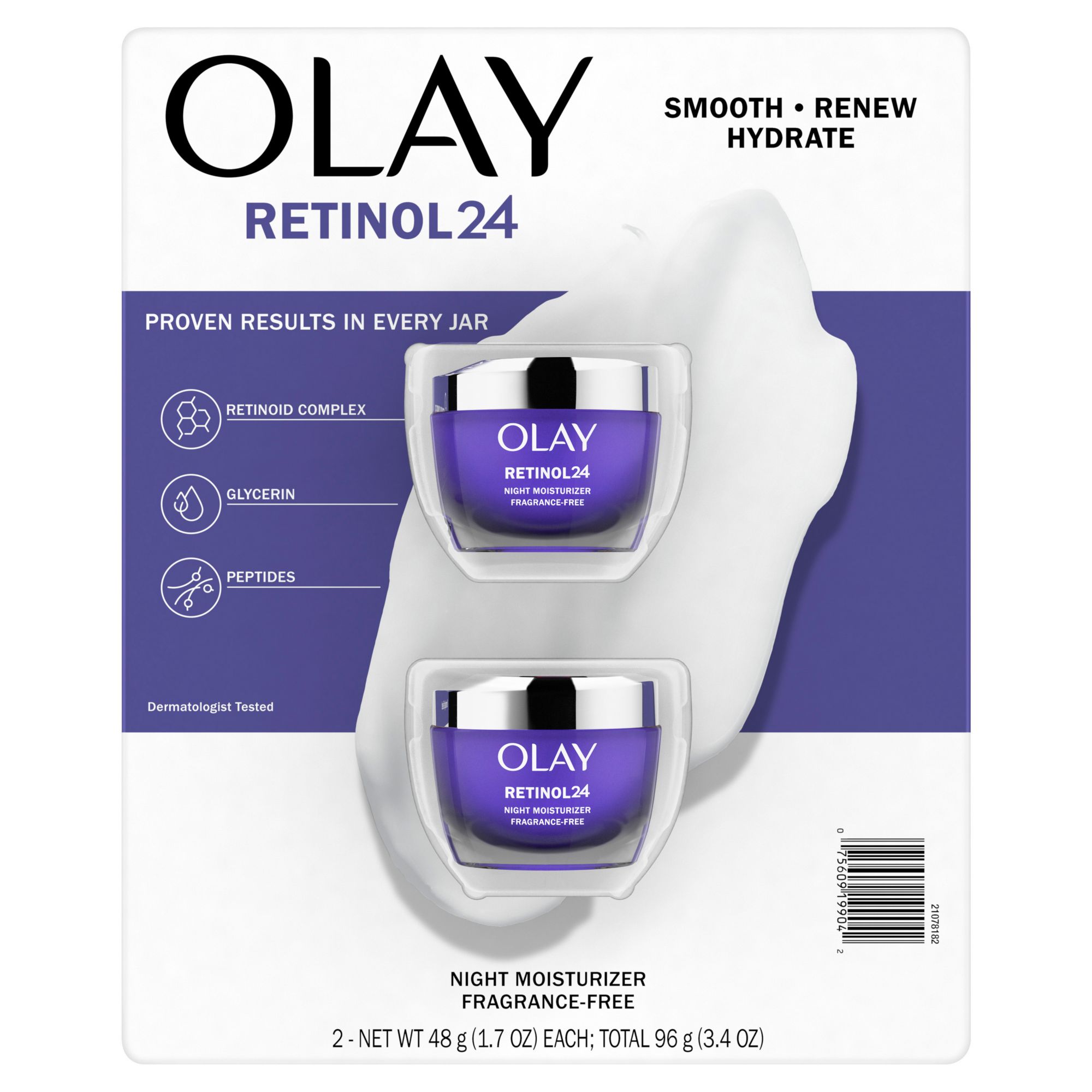 Olay Regenerist Retinol 24 Facial Moisturizer, 2 pk./1.7 oz.