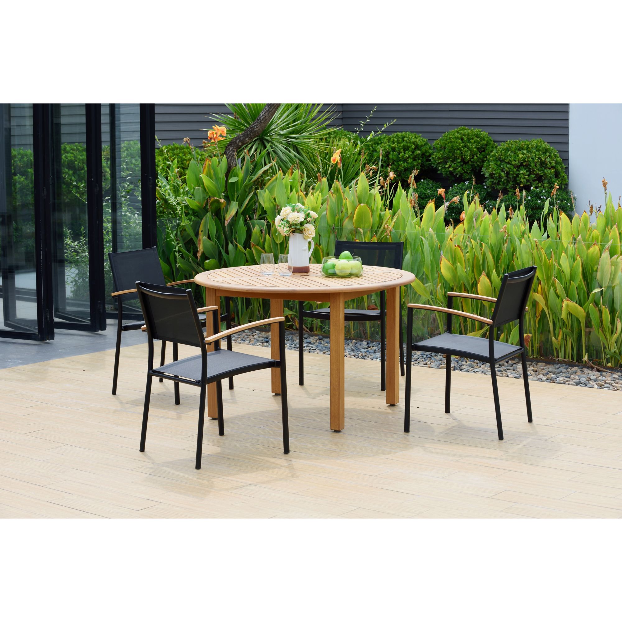 Amazonia Anette 5-Pc. Teak and Aluminum Patio Dining Set