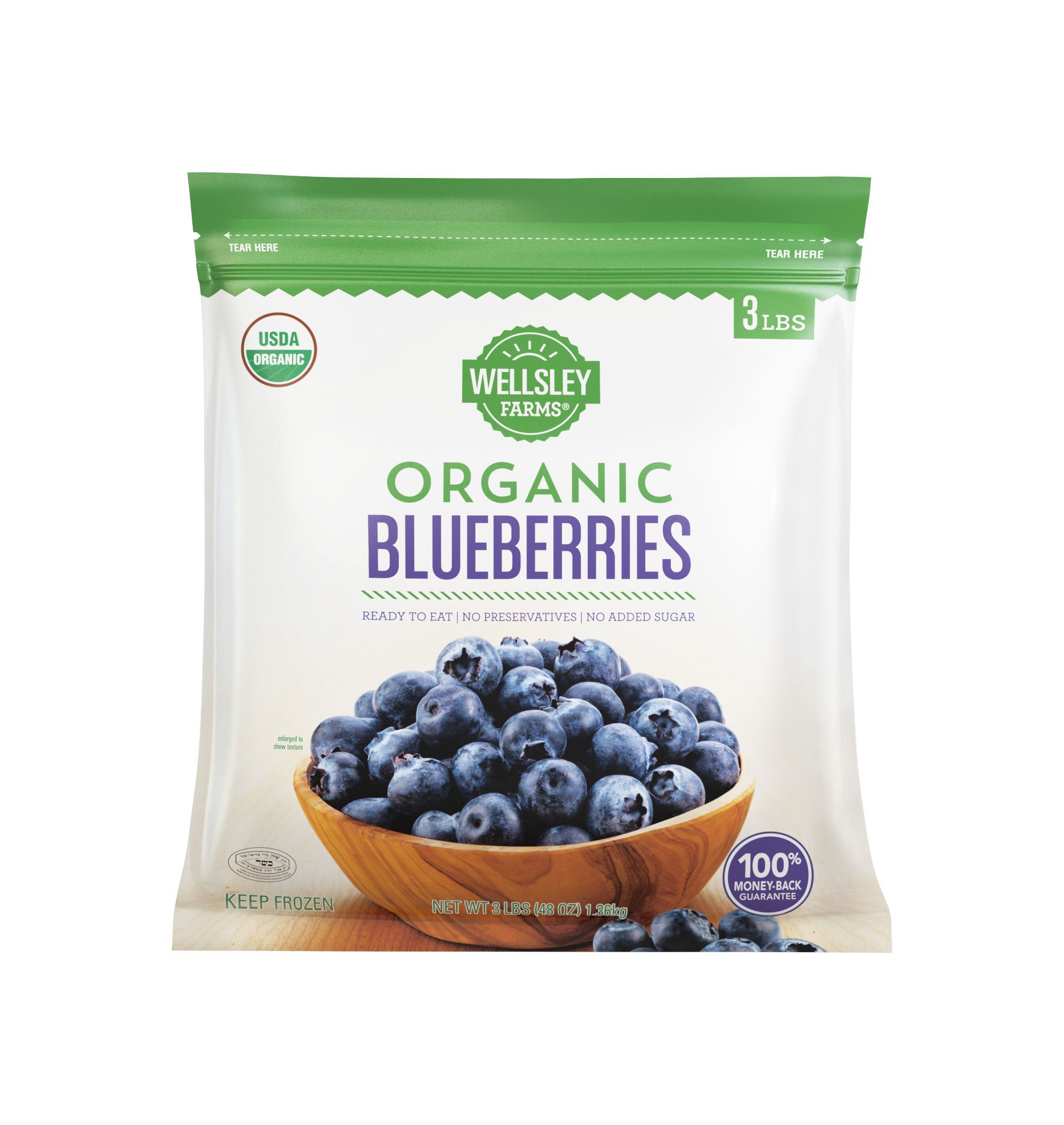 Wellsley Farms Organic Blueberries, 3 lbs.